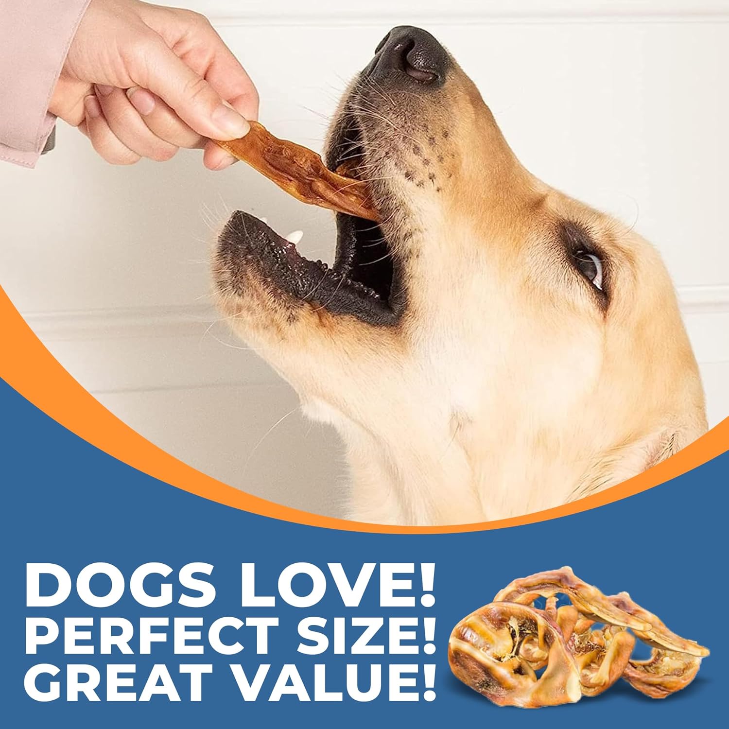 K9warehouse – Tiras de orejas de cerdo para perros – Rebanadas de orejas de cerdo naturales de una libra – Golosinas para perros para cachorros,