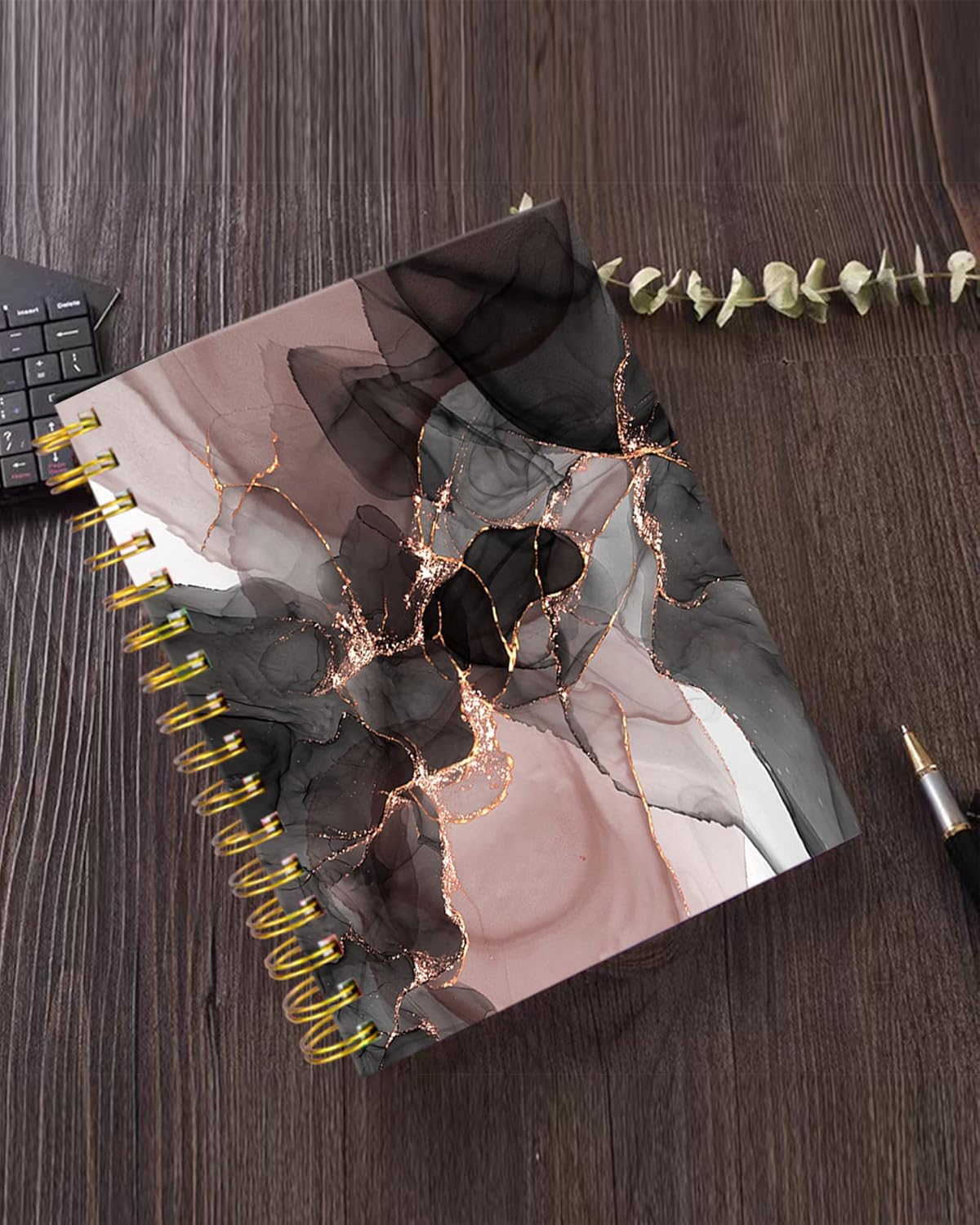iampanda Cuaderno de diario en espiral, encuadernación fuerte de doble alambre con papel de primera calidad para niñas y mujeres, 60 hojas de mármol
