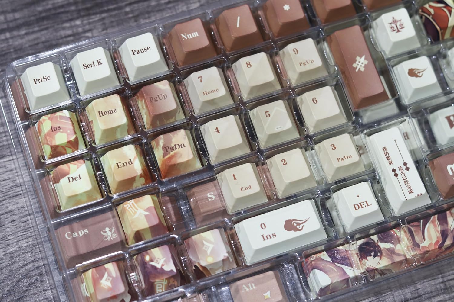 Glacier Genshin – Juego completo de teclas de impacto para teclado mecánico, perfilado de cerezas, sublimación de tinte PBT, compatible con