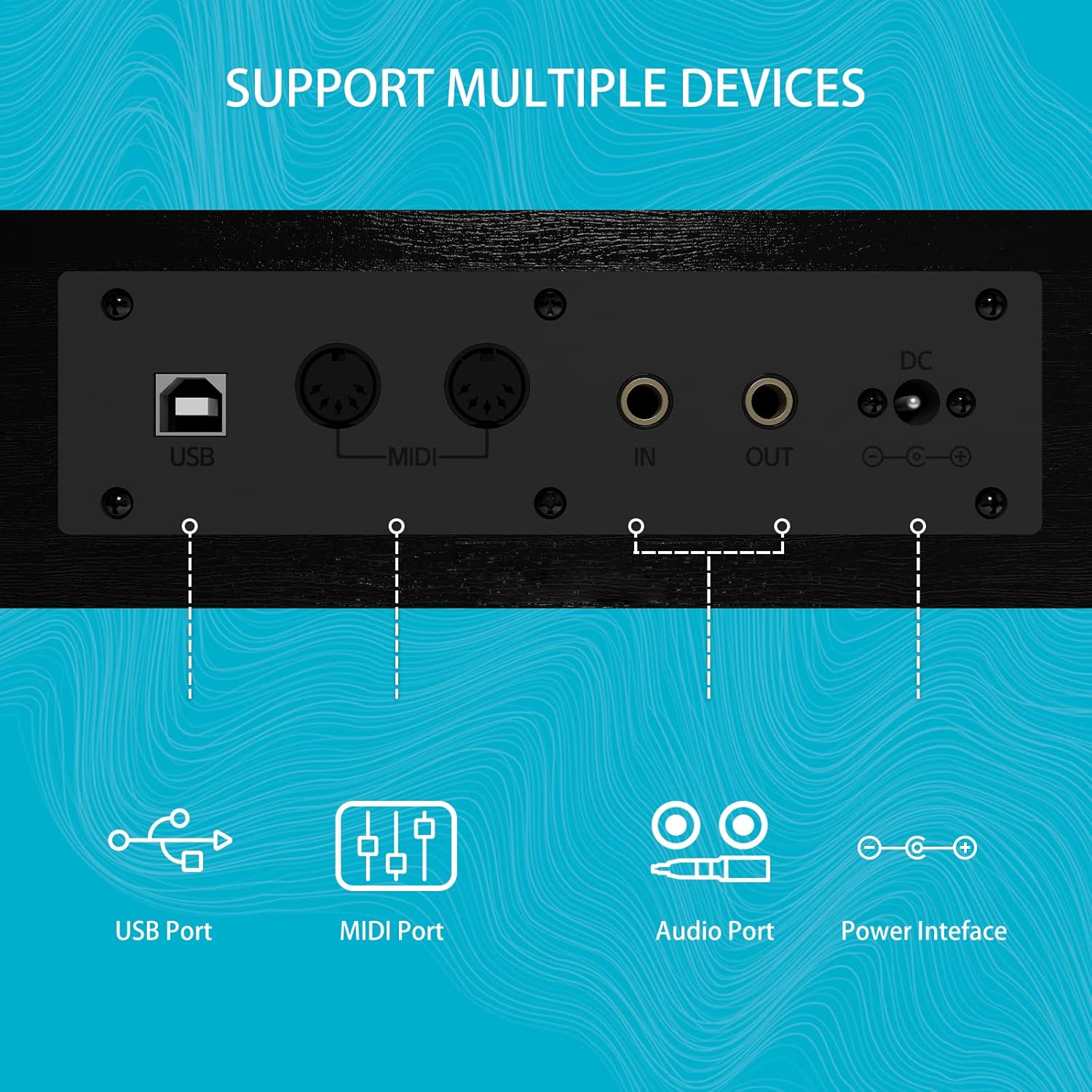 Pipleo Piano digital de 88 teclas con peso de teclado, acción de martillo con piano eléctrico de tamaño completo, teclas ponderadas con Midi, USB,