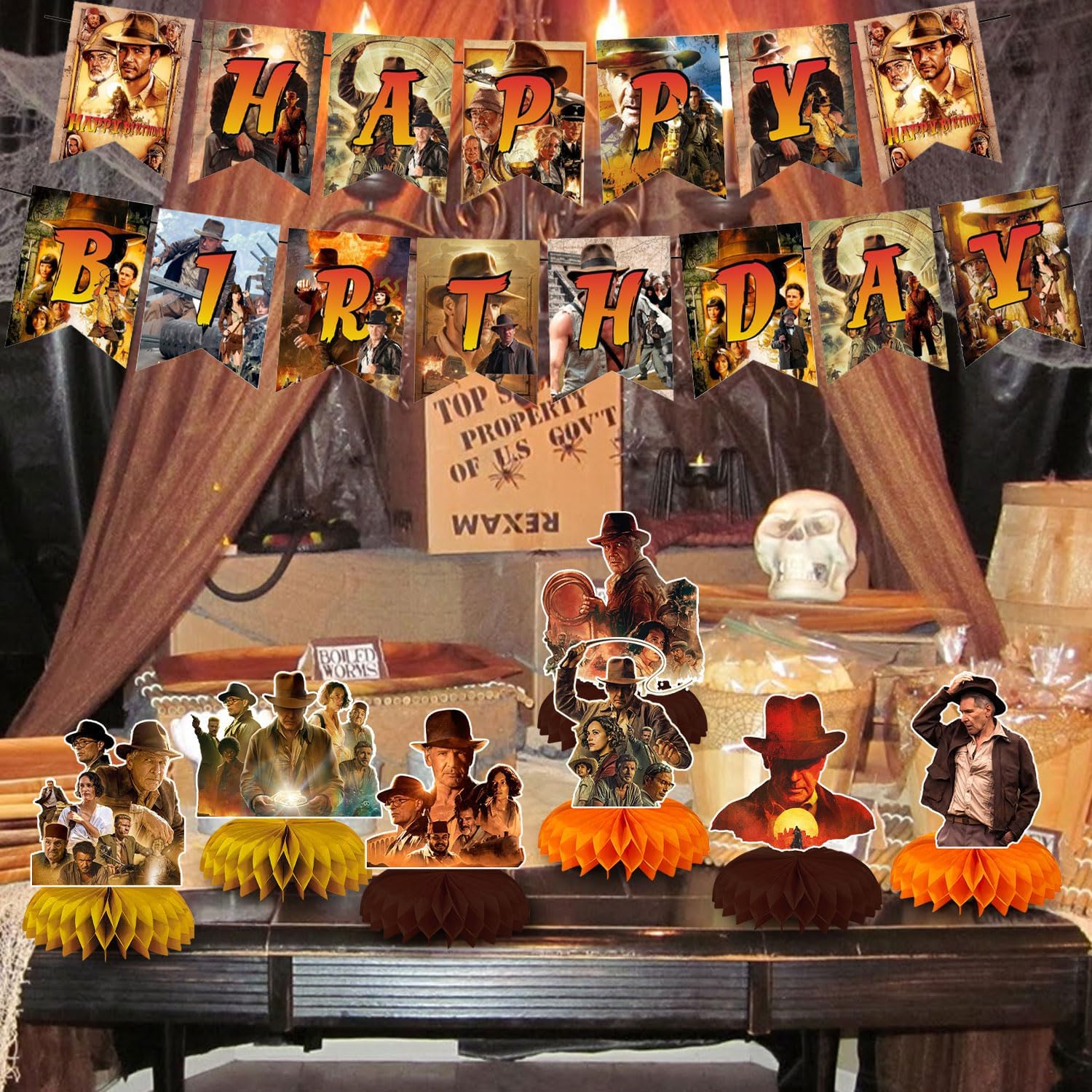 8 piezas de suministros para fiesta de cumpleaños, decoración de mesa temática, centros de mesa 3D de nido de abeja de doble cara para niños y niñas