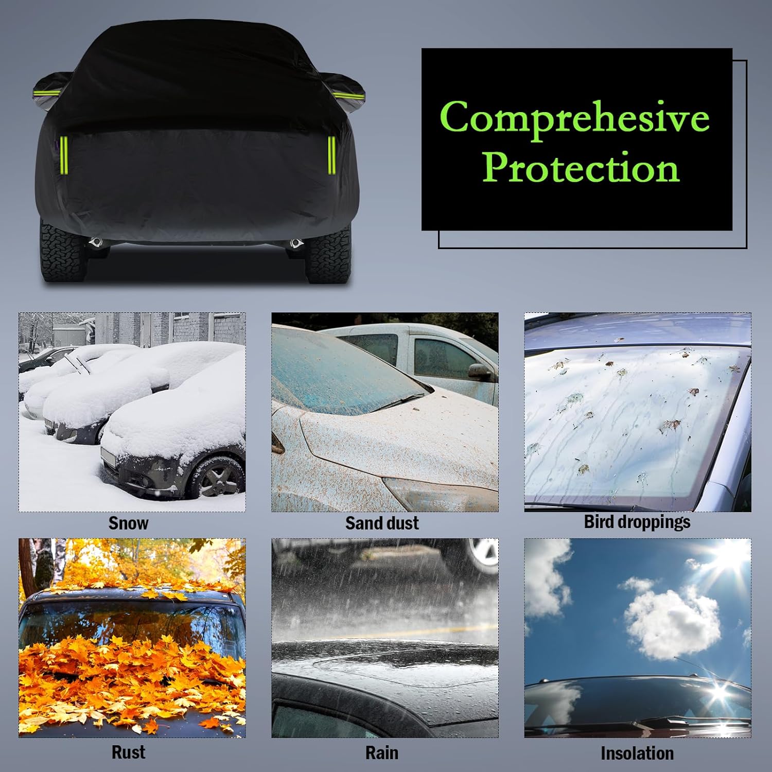 Migaven – Funda impermeable para camión para todo tipo de clima, ajuste personalizado para Ford F150 Chevy Silverado 1500, cubiertas de camioneta