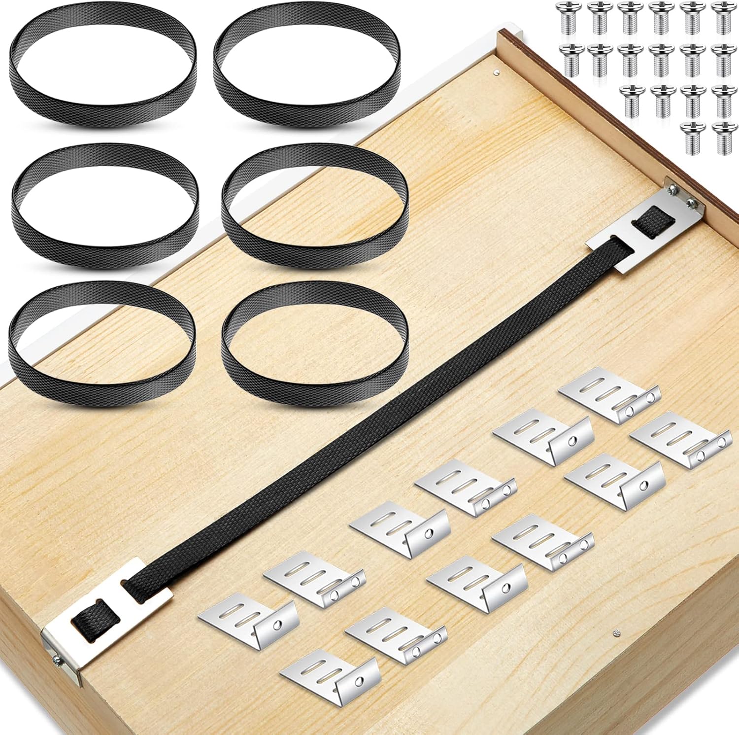 Juego de 6 piezas de reparación de cajones, soportes de soporte de cajón, incluye tornillos para reforzar y reparar cajones de madera hundidos