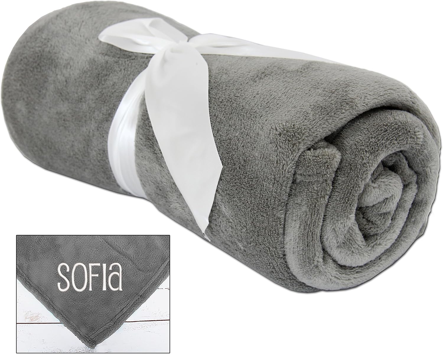 Threadart Manta personalizada bordada con nombre súper suave y ultrasuave, manta de forro polar de 50 x 60 pulgadas, bordado personalizado incluido,