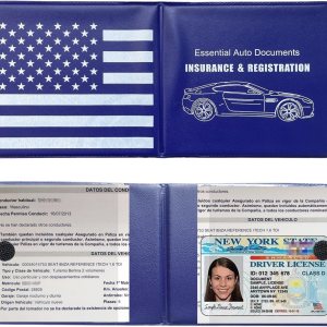 Soporte para seguro de registro de automóvil, paquete de 2 organizadores esenciales de PVC para documentos de tarjetas de automóvil con cierre de Soporte para seguro de registro de automóvil, paquete de 2 organizadores esenciales de PVC para documentos de tarjetas de automóvil con cierre de
