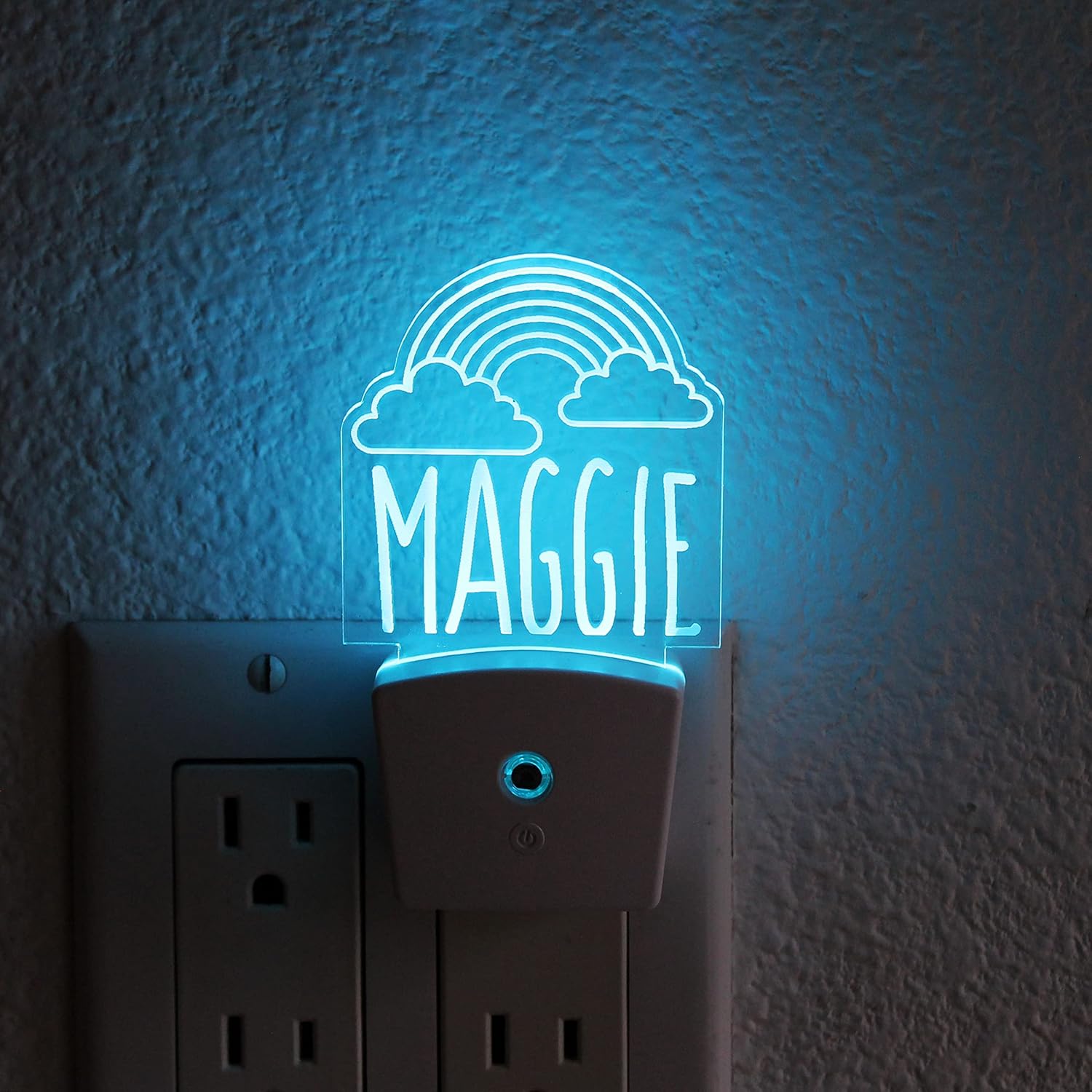 MYETCHEY Luz nocturna personalizada, luz nocturna arcoíris, habitación de niñas, luz nocturna personalizada, decoración de dormitorio infantil,