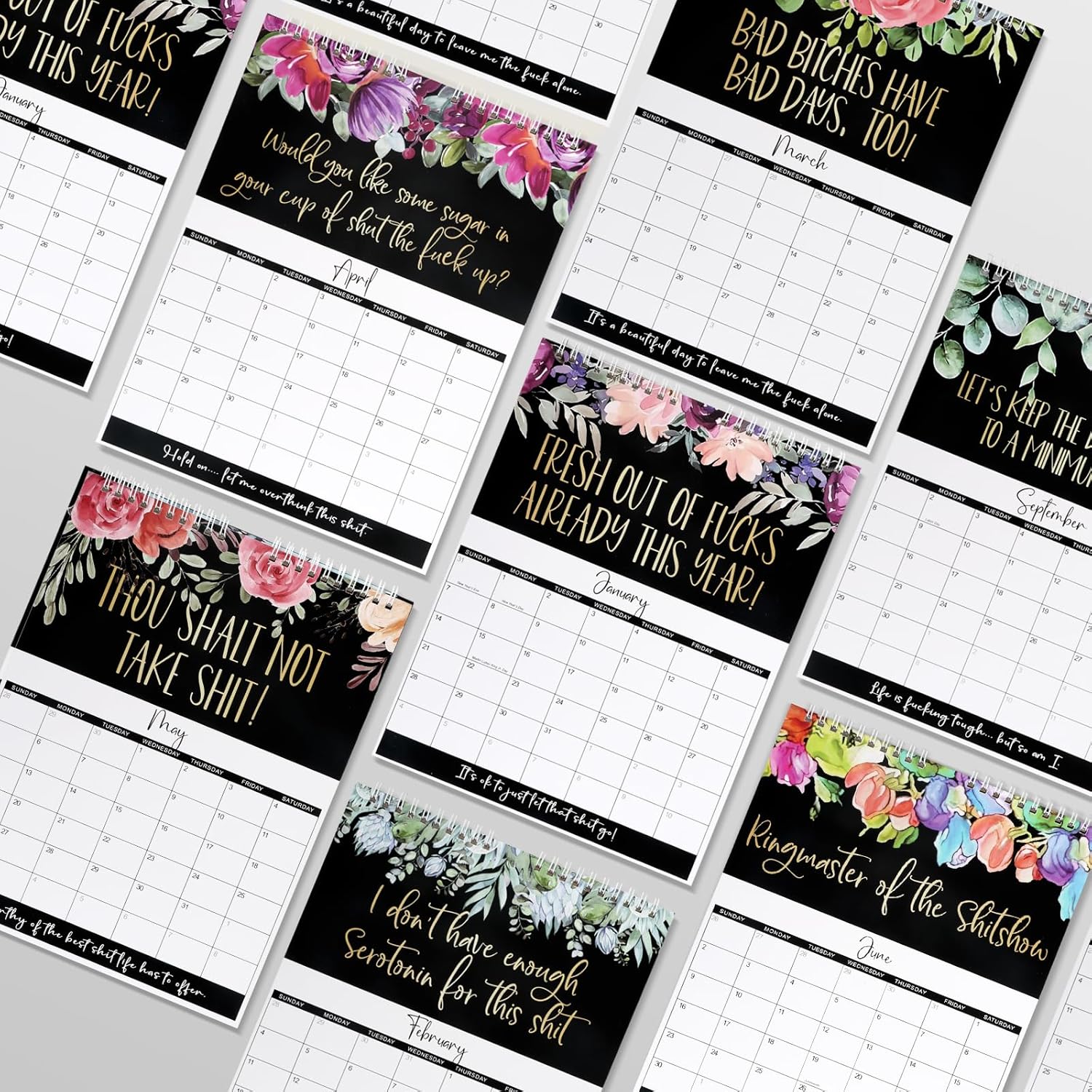 Calendario 2024 para mujeres cansadas  Calendario Fu-ck It  Calendario de mujeres cansadas  Calendario de pared 2024 para cansado  Divertido