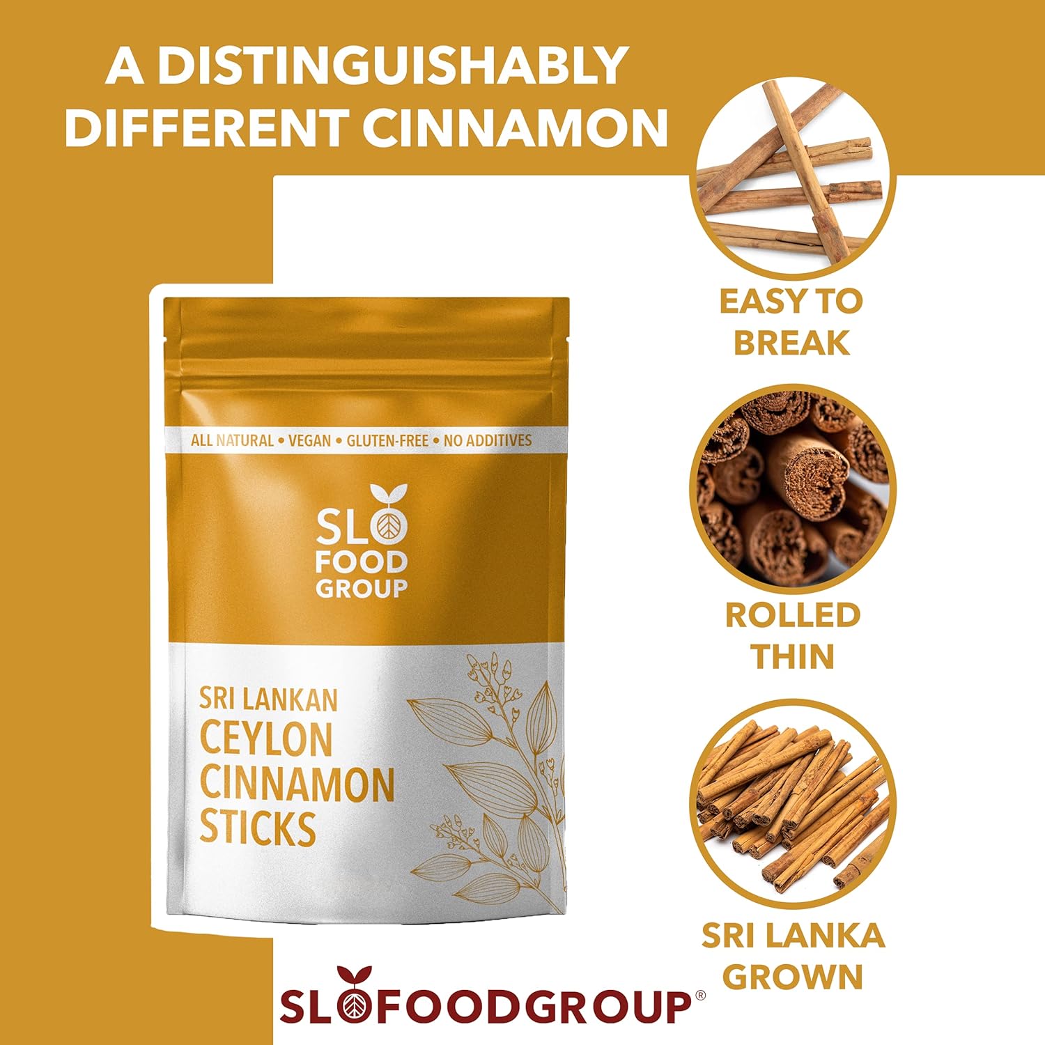 Canela en rama orgánica de Ceilán de Slofoodgroup, 5varios tamaños, certificado orgánico