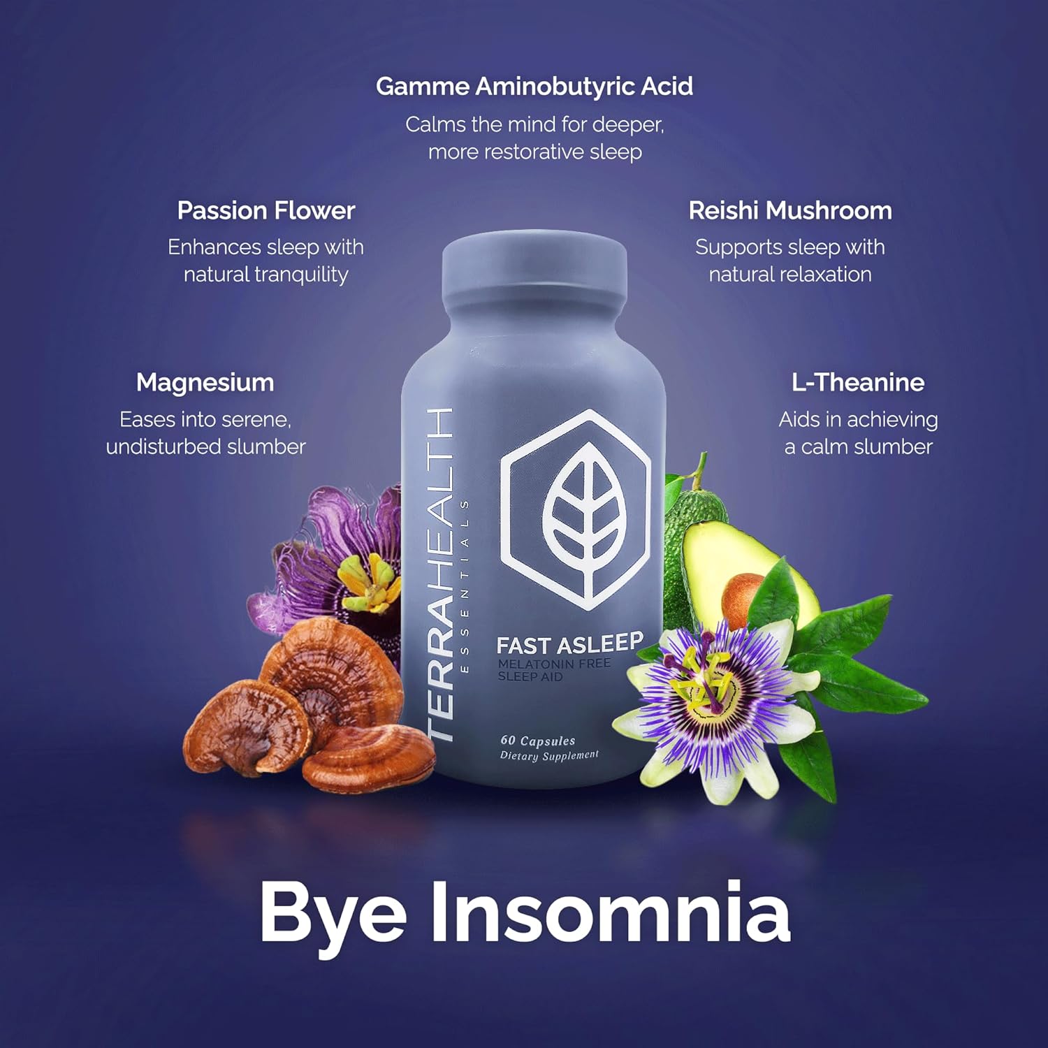 Terra Heath Essentials – Duerme rápido, sin melatonina, apoyo para dormir, ayuda con el insomnio y la inquietud, todo natural, suministro para 30