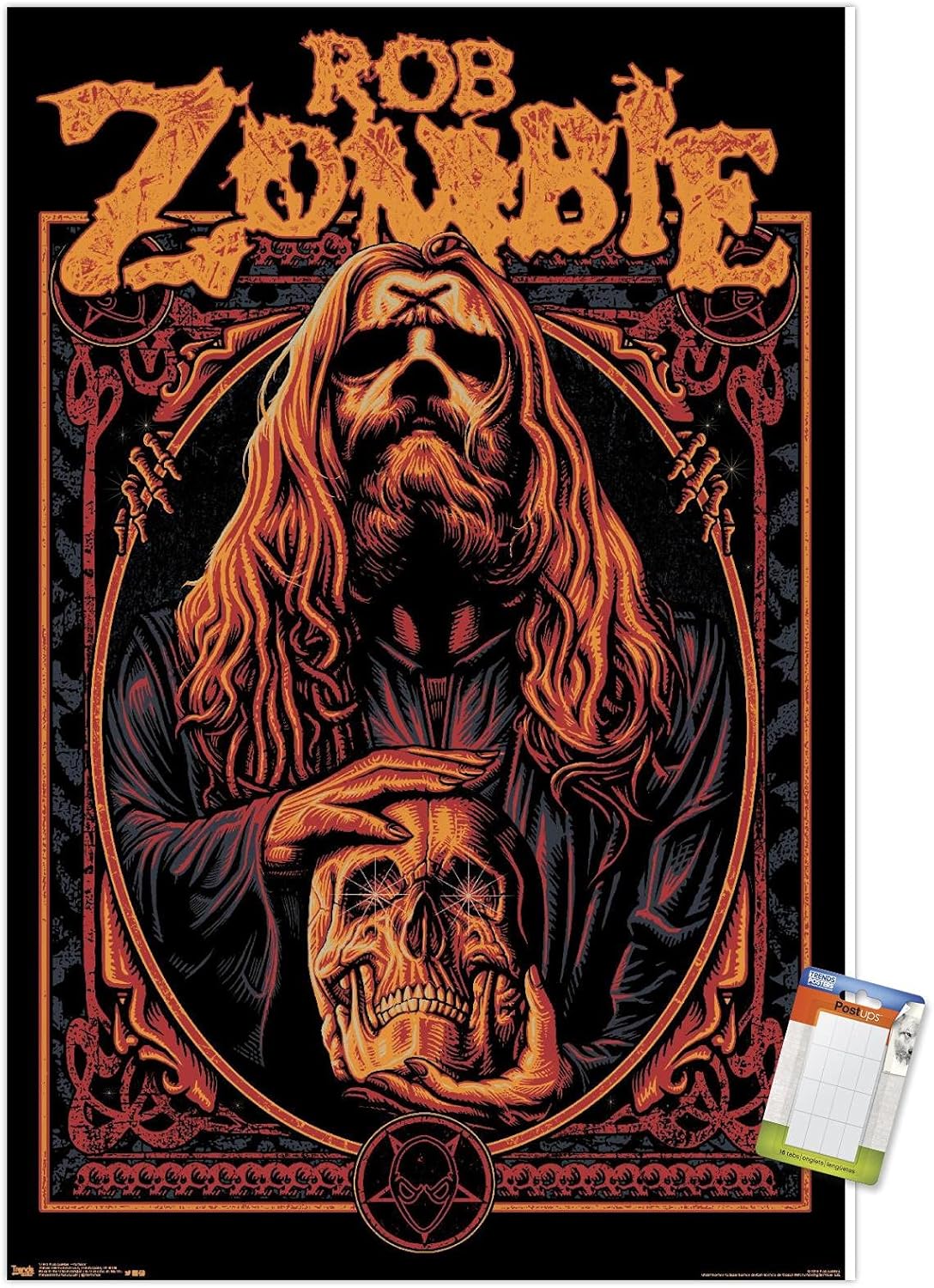 Trends International Rob Zombie – Póster de pared de brujo, 22.375 x 34 pulgadas, paquete de póster y montaje prémium
