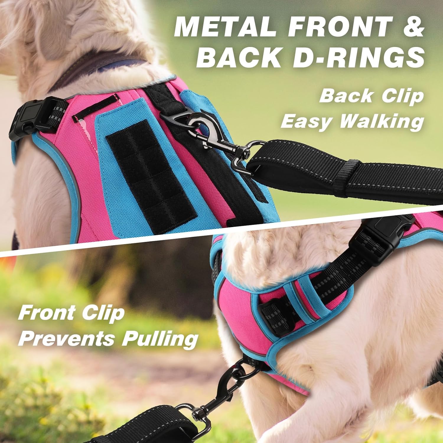 WINGOIN Arnés táctico para perros pequeños, arnés antitirones con bolsa de excrementos, chaleco reflectante para perro, arnés resistente para perros