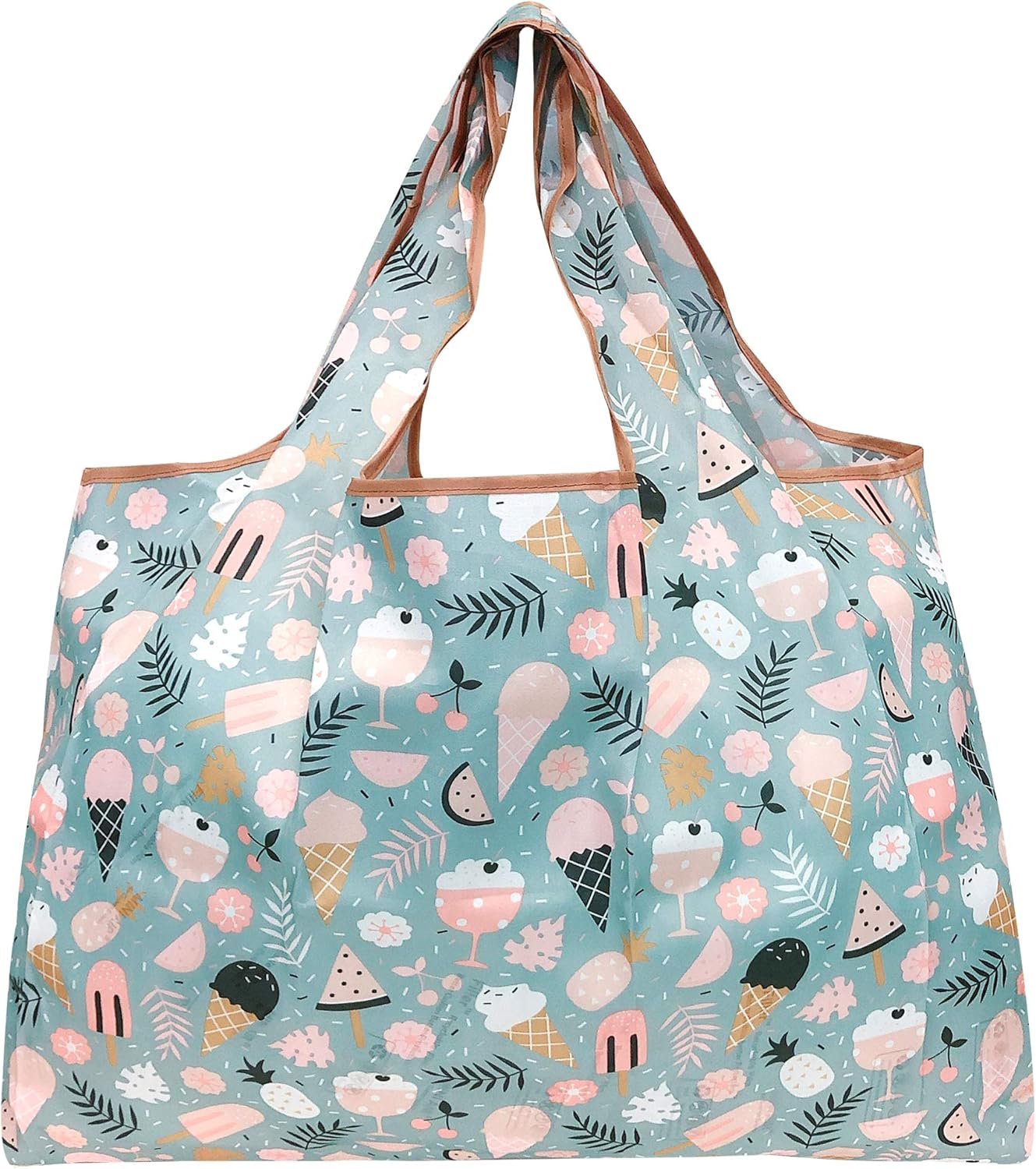 allydrew Bolsas grandes plegables de nailon reutilizables para comestibles, paquete de 5