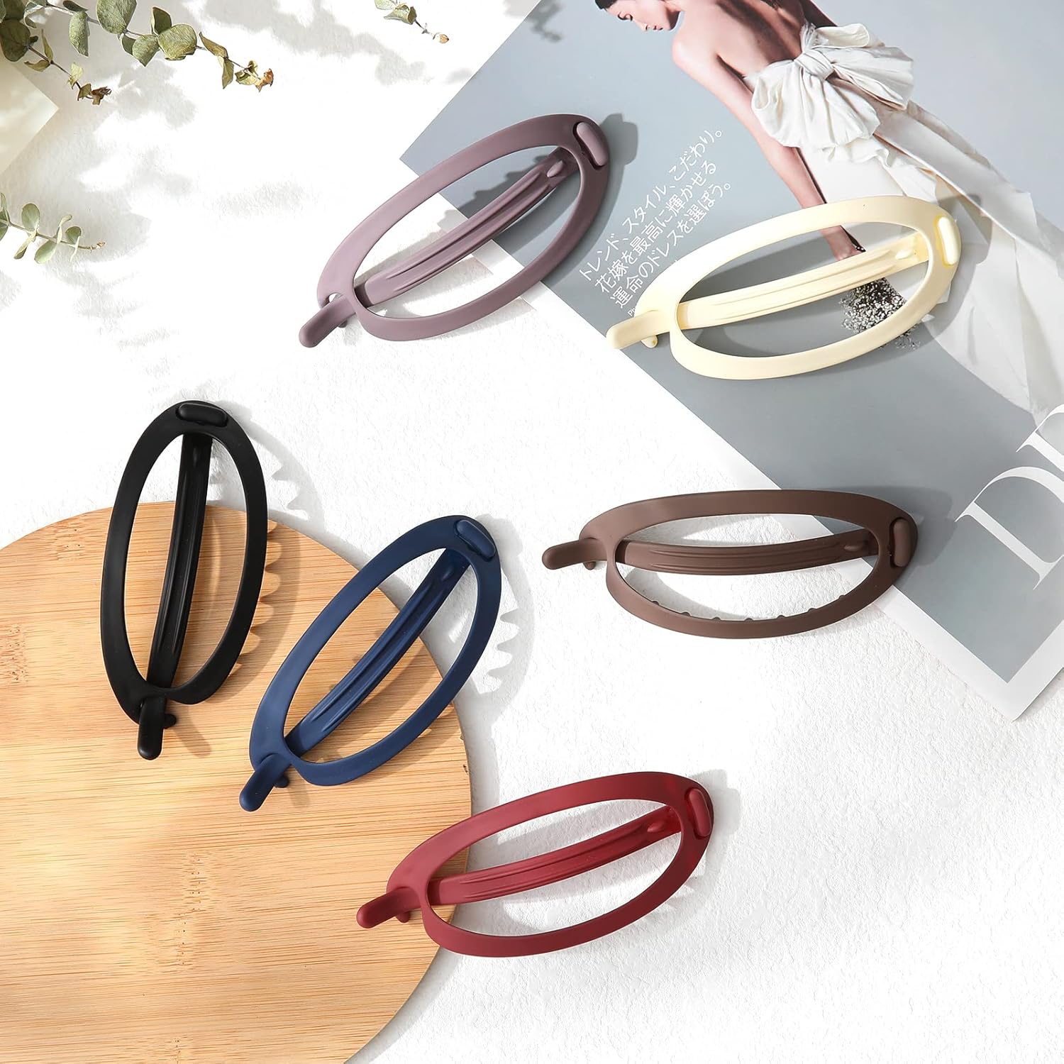 Pinzas para el cabello French Concord, 6 pinzas para el cabello planas deslizantes laterales para volumen, agarre fuerte, agarre antideslizante,