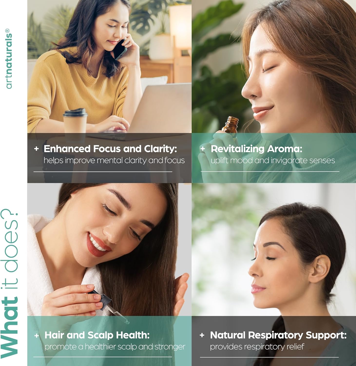 Artnaturals Aceite esencial de romero de 4 onzas, aceites de rosa maría 100 % puros, grado terapéutico, mejor para el crecimiento del cabello,