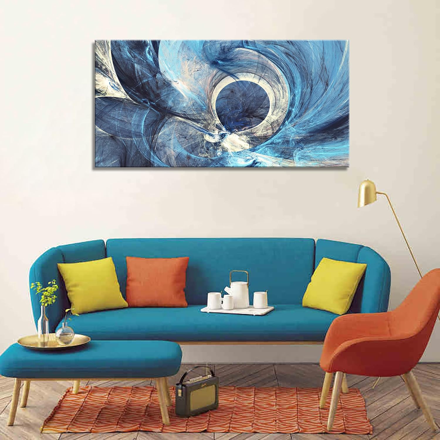 YYYYHPP YP1275 Arte de pared abstracto moderno minimalista abstracto lienzo pintura azul lienzo impresión pintura para decoración de pared