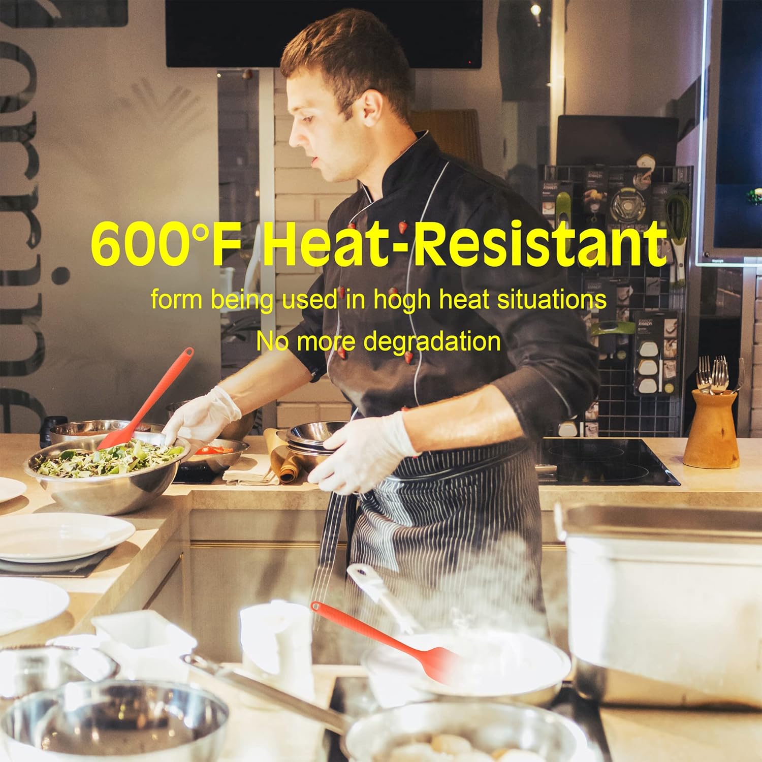 Garantía permanente Espátula grande de silicona resistente al calor Espátula de silicona para utensilios de cocina antiadherentes Gadgets de cocina