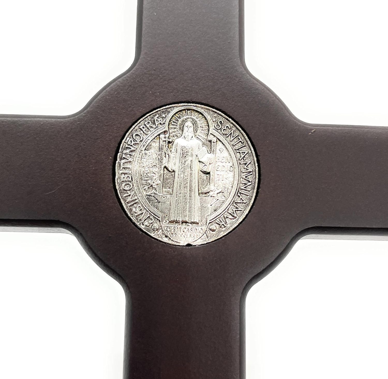 San Francis Imports Crucifijo de San Benito para pared, cruz de metal hecha a mano, cruz de metal de San Benito, crucifijo católico, 8 pulgadas,