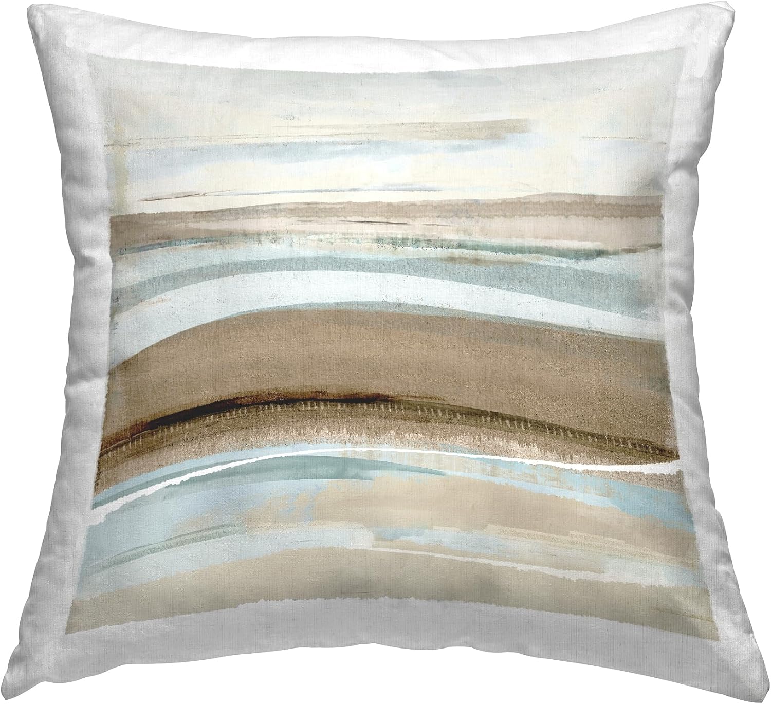 Stupell Industries Flora Kouta Winter Sands – Cojín abstracto de paisaje, 18 x 18 pulgadas, color marrón