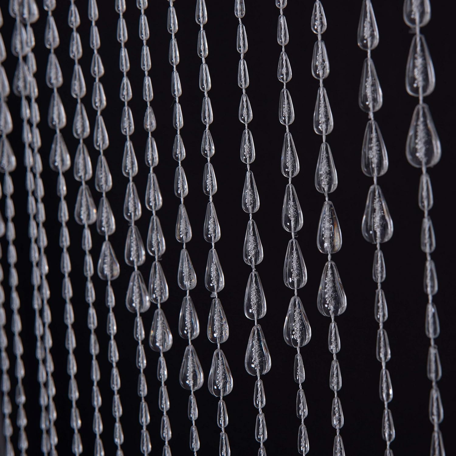 3 FT X 6 FT Raindrops Faux Crystal Beaded Curtain Door String Curtain Wall Panel Window Room Divider Blind for Wedding Coffee House Restaurant Parts