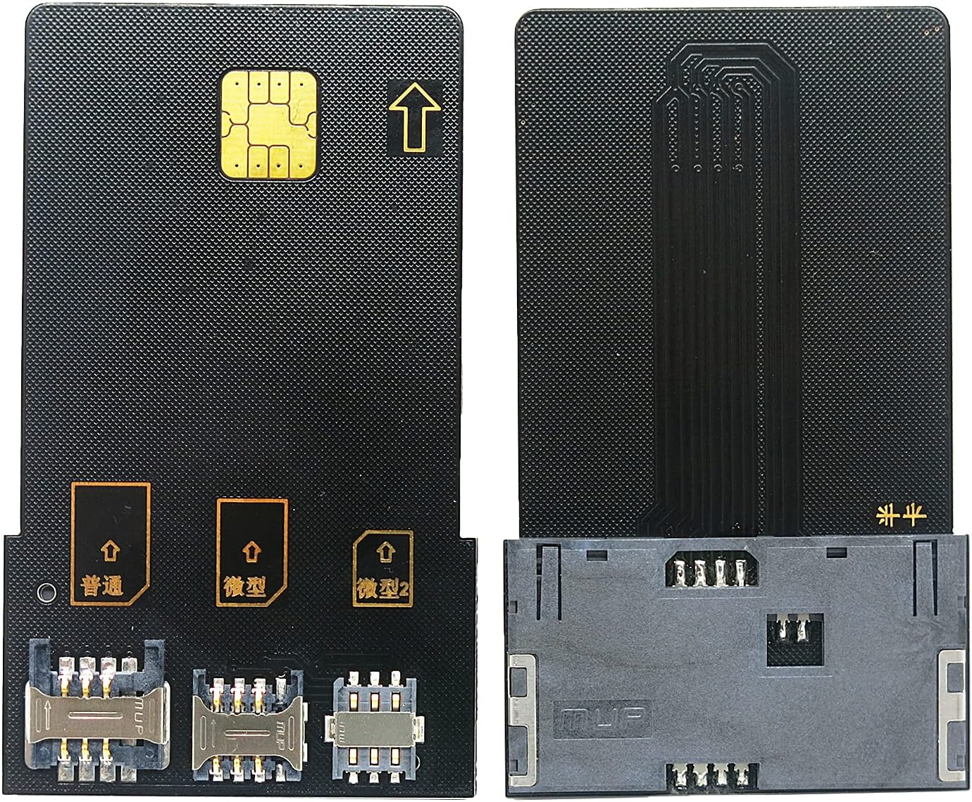 4 en 1 adaptador de tarjeta SIM de tarjeta inteligente para tarjeta IC, tarjeta SIM con 2FF 3FF 4FF Mini Micro Nano tamaño