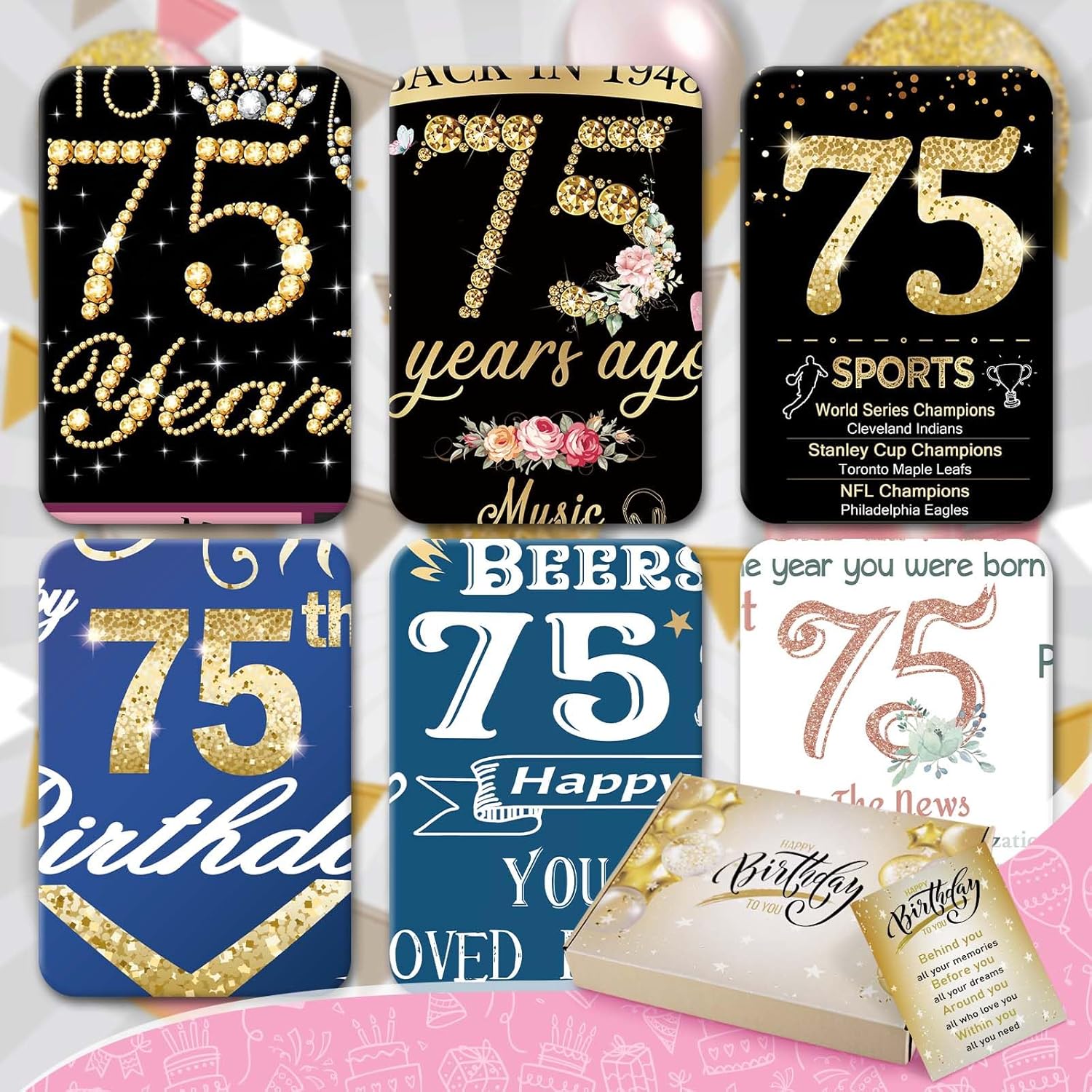 Regalos de cumpleaños 75 para mujeres, decoraciones de cumpleaños 75 para mujeres, regalos para cumpleaños 75, regalos de feliz cumpleaños 75, las