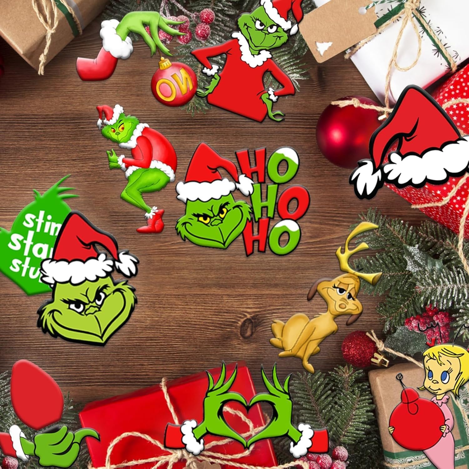 24 adornos de madera de Navidad, adornos de árbol de Navidad, adornos colgantes de madera de Navidad para Navidad, vacaciones, Año Nuevo, invierno,