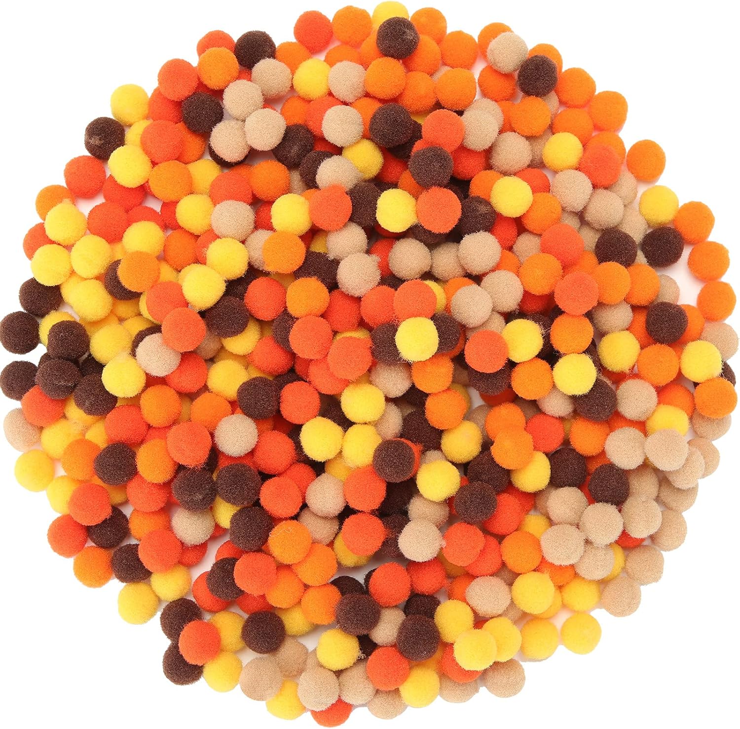 2000 pompones surtidos de 0.39 pulgadas (0.4 in), bolas peludas para manualidades y decoración (serie naranja)