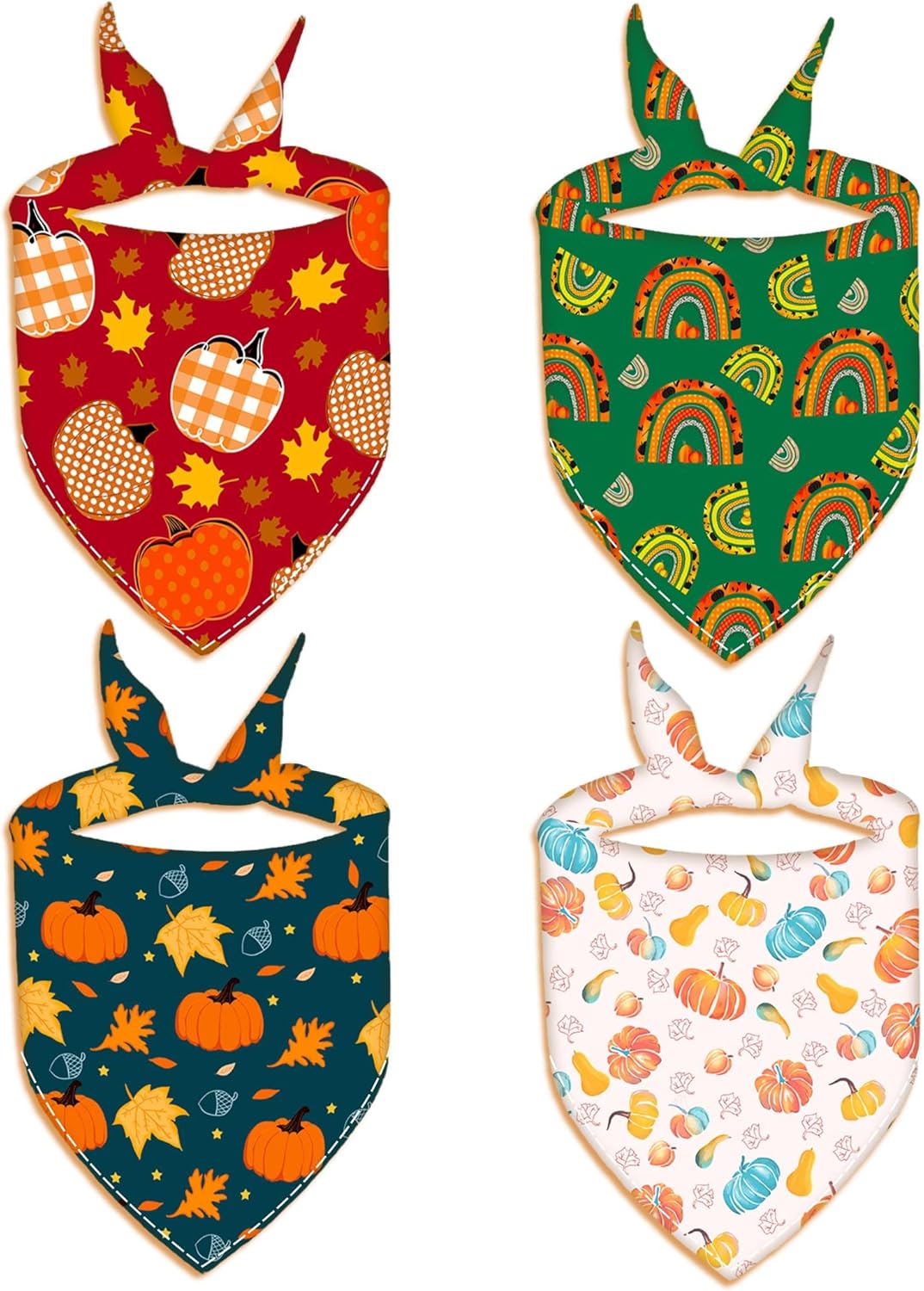 Bandanas de otoño para perros y niñas, 4 unidades de disfraces cuadrados duraderos de alta calidad para perros grandes, estilo de diseño único,