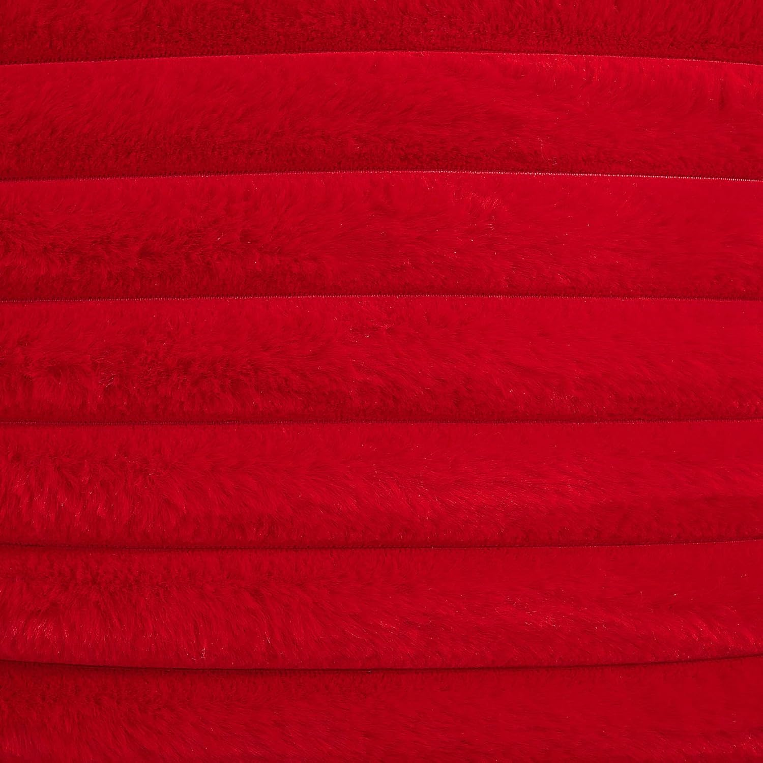 FUTEI – Juego de 2 fundas de almohada decorativas con rayas de color rojo, 18 x 18 pulgadas, cuadradas y primaverales, piel sintética de conejo