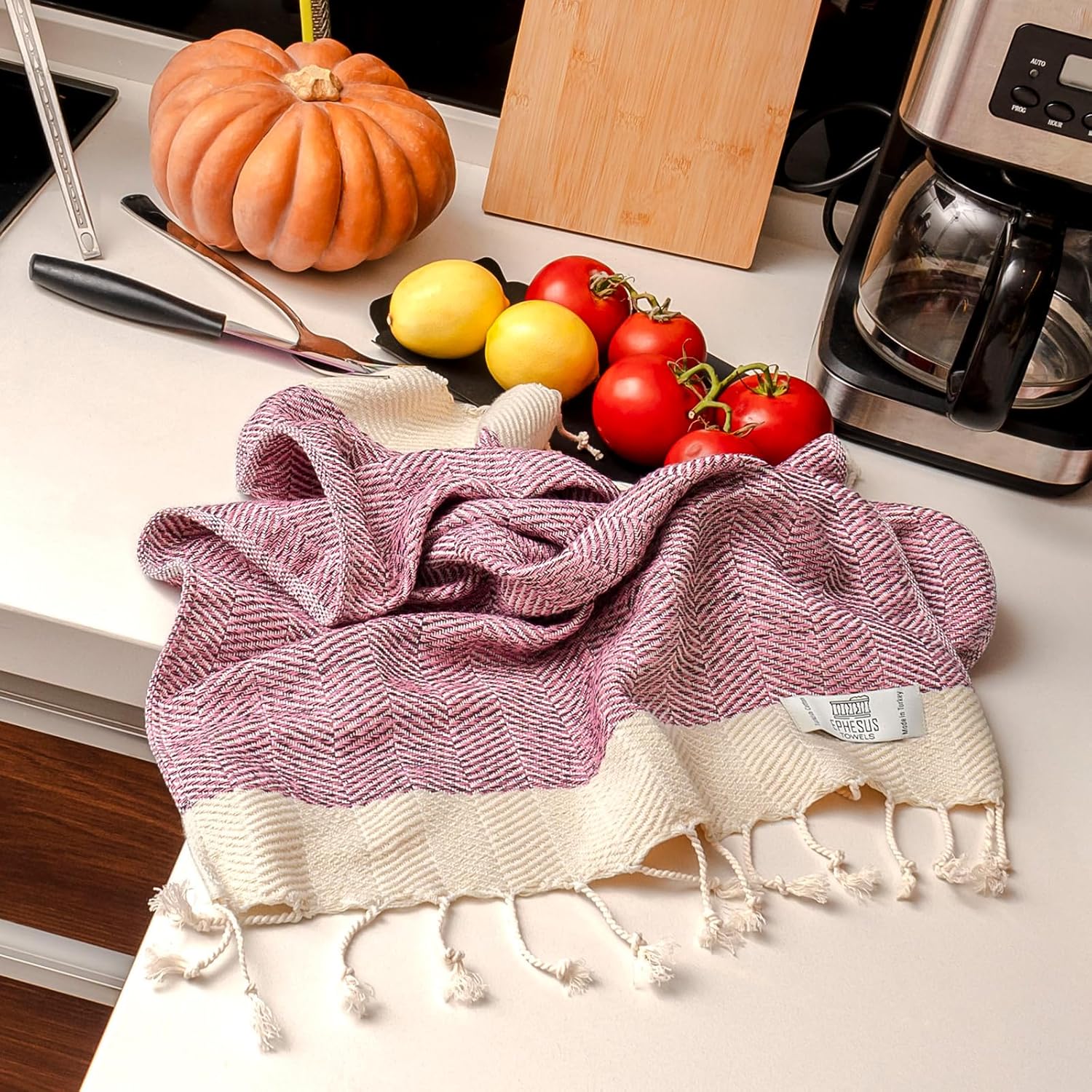 EPHESUS TOWELS Juego de 2 toallas de mano, 18 x 30 pulgadas, algodón turco, toalla de mano turca en espiga para baño, cocina, invitados, cara,
