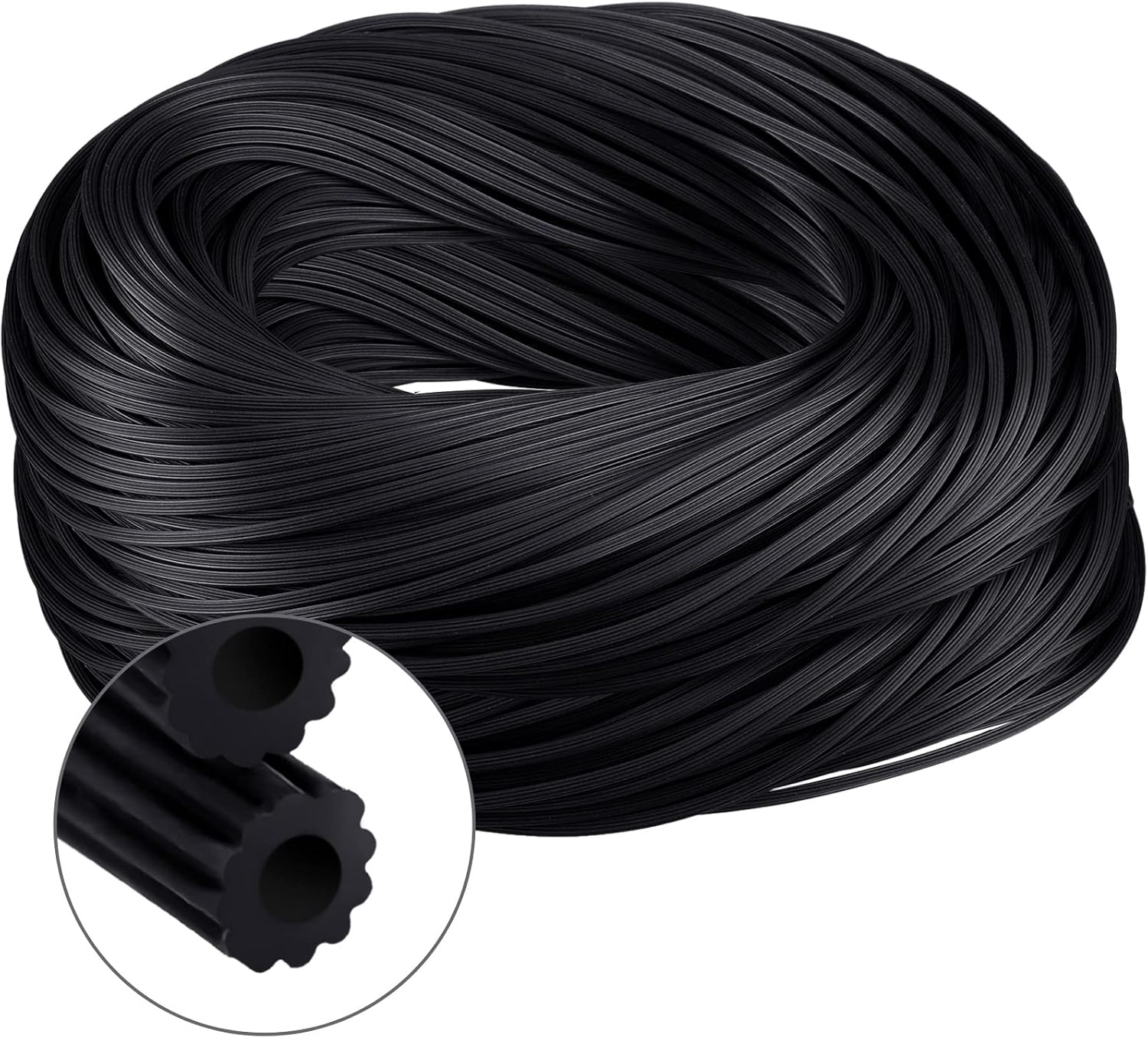 Rejilla de pantalla de 250 pies, color negro, ranura hueca para puerta y ventana, soporte de malla para fijación de mosquiteros (0.19 pulgadas)