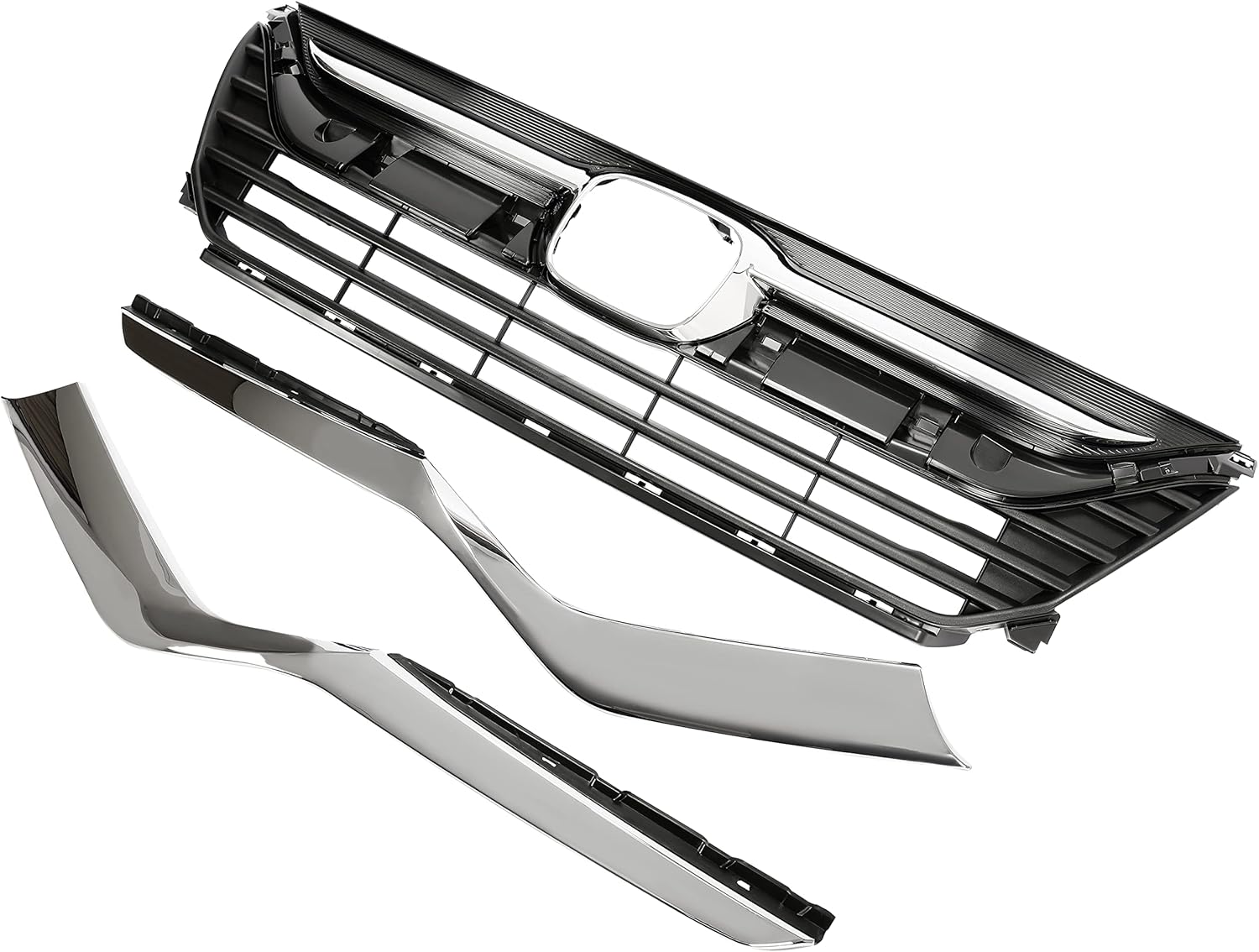 HECASA Rejilla de parachoques delantero con moldura de párpado para faros delanteros compatible con Honda Odyssey 2018-2020, repuesto para