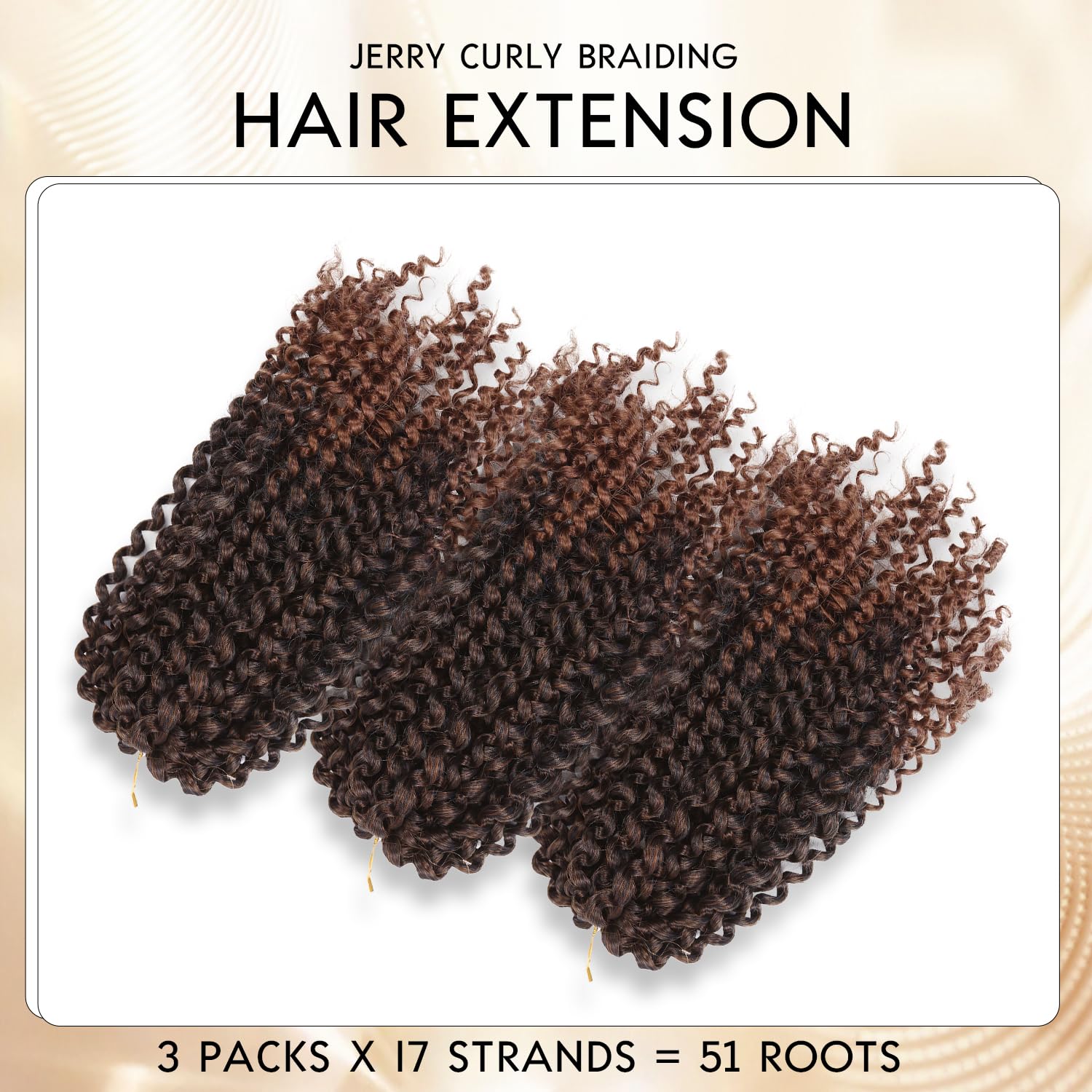 Quantum Love Extensiones de cabello corto rizado tipo crochet, rizado tipo marlybob Jerry, extensiones de cabello castaño ombré para mujeres negras,