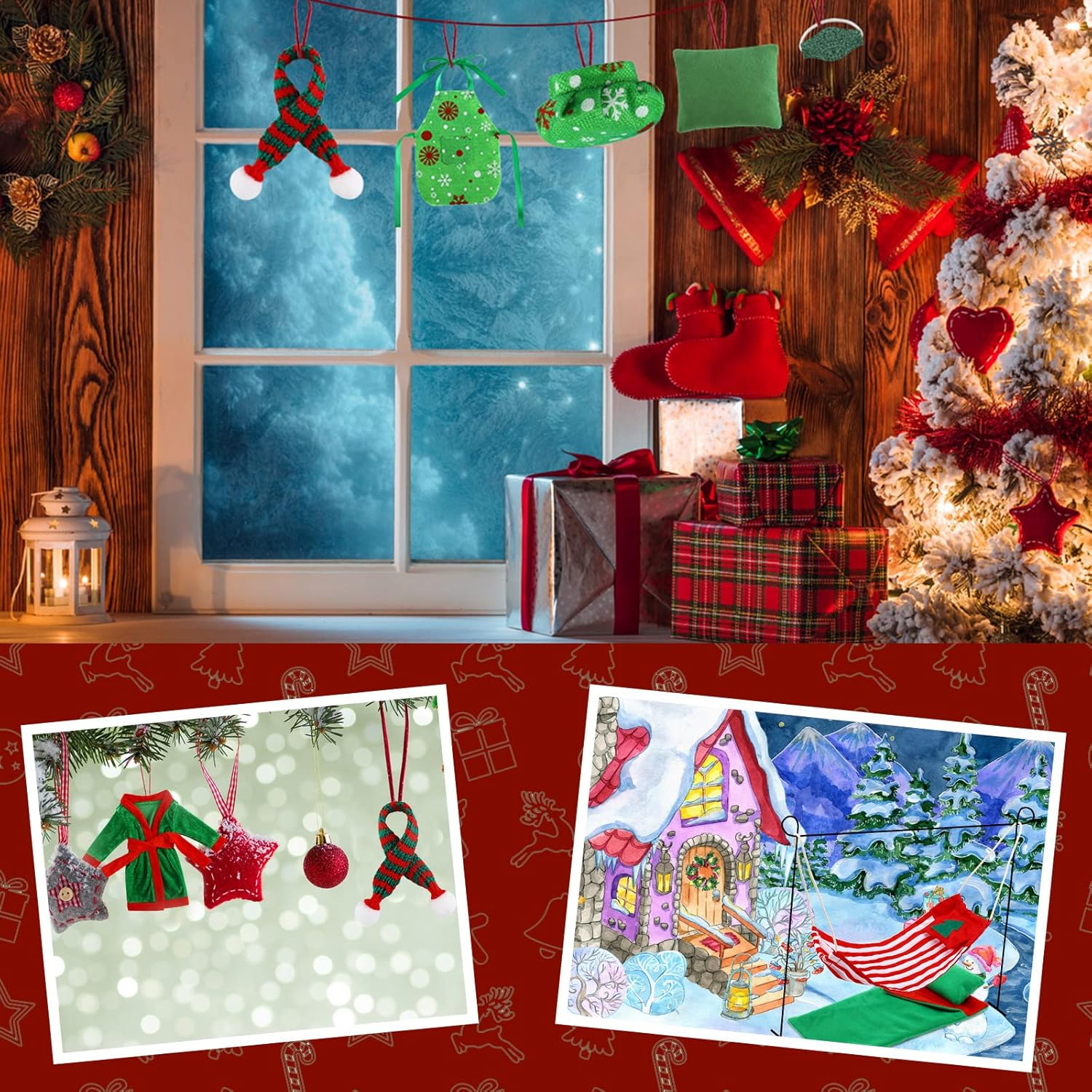 11 piezas de saco de dormir accesorio de Navidad para muñeca elfo, incluye muñeca de Navidad, saco de dormir, albornoz, delantal, sombrero de chef,
