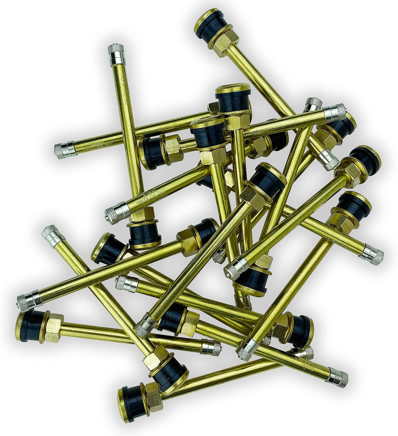 Haltec Twenty Five TR573A – Vástagos rectos de válvula de latón para camiones y autobuses de 4 38 pulgadas para ruedas de 22.5 y 24.5 con orificios