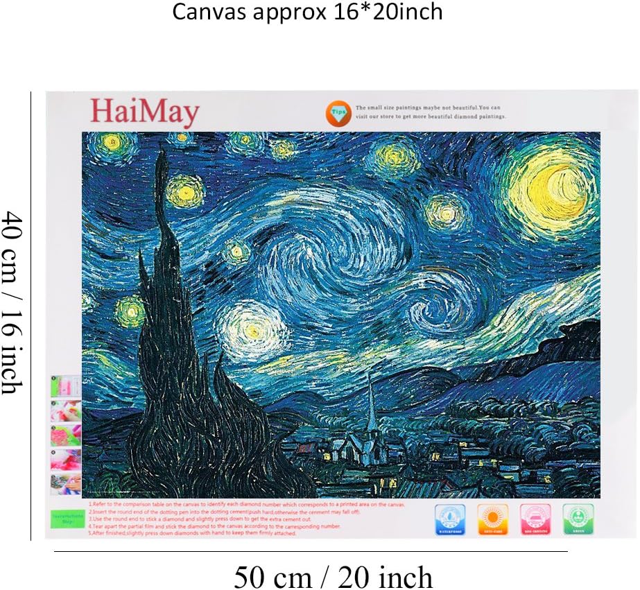 HaiMay 2 juegos de pintura de diamantes 5D para bricolaje, pintura de diamantes de imitación de cielo estrellado para decoración de pared, estilos