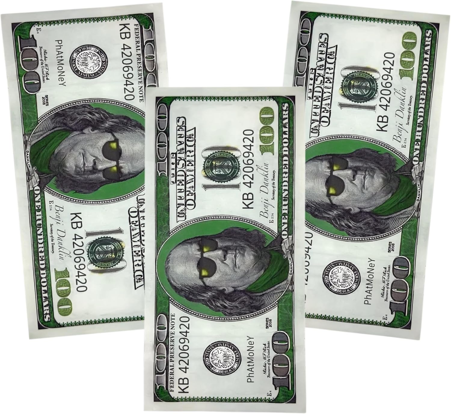 Paquete de 100 bolsas de papel resellables con diseño de dinero, 3.5 bolsas de almacenamiento para aperitivos de 3 x 6 pulgadas