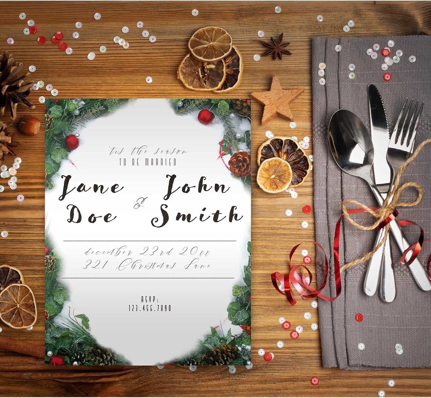 Papel de papelería de Navidad de pino y perla, 50 hojas de membrete para eventos de invierno y vacaciones