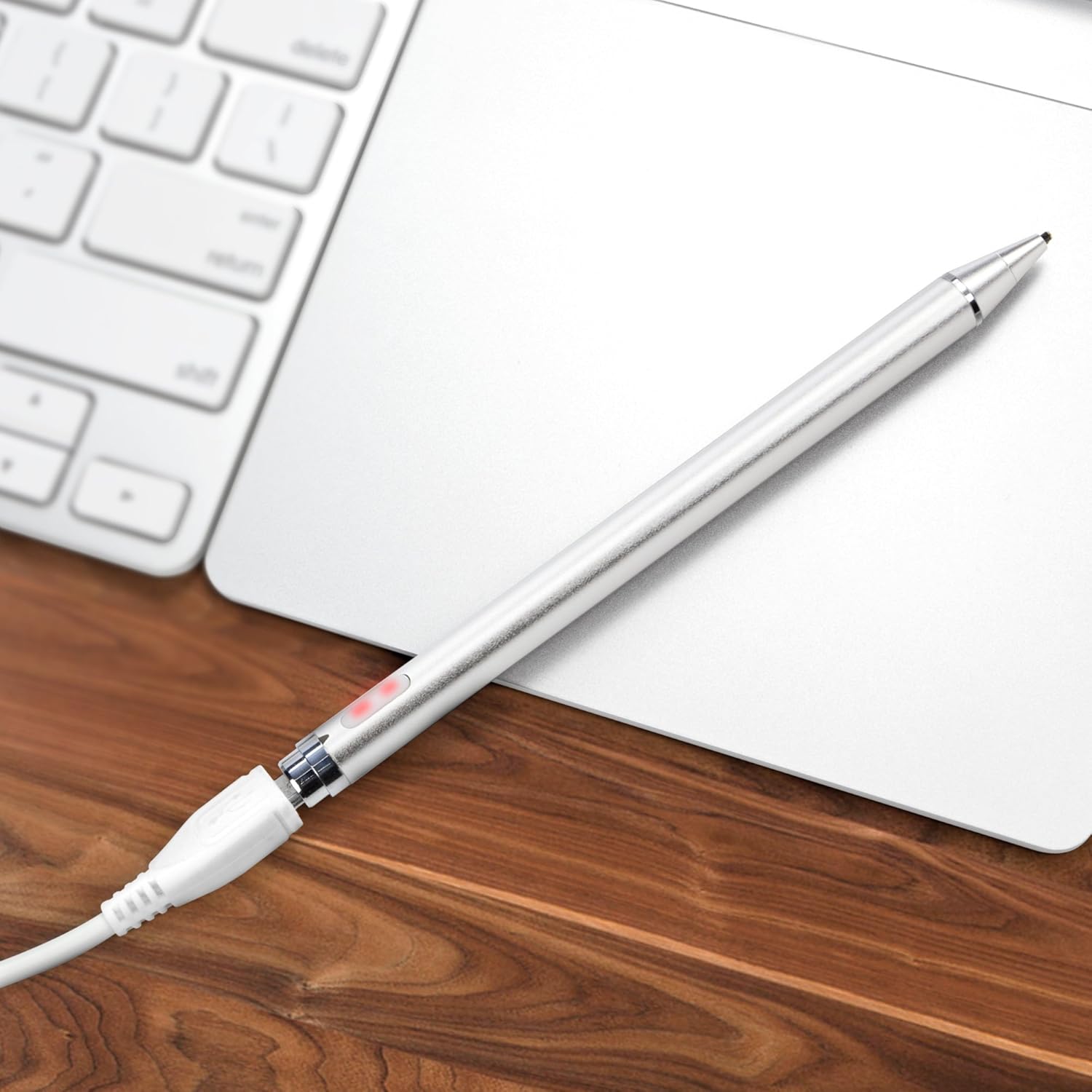 BoxWave Lápiz óptico compatible con Xiaomi Redmi 8A Dual – AccuPoint Active Stylus, lápiz digital electrónico con punta ultra fina, color plateado