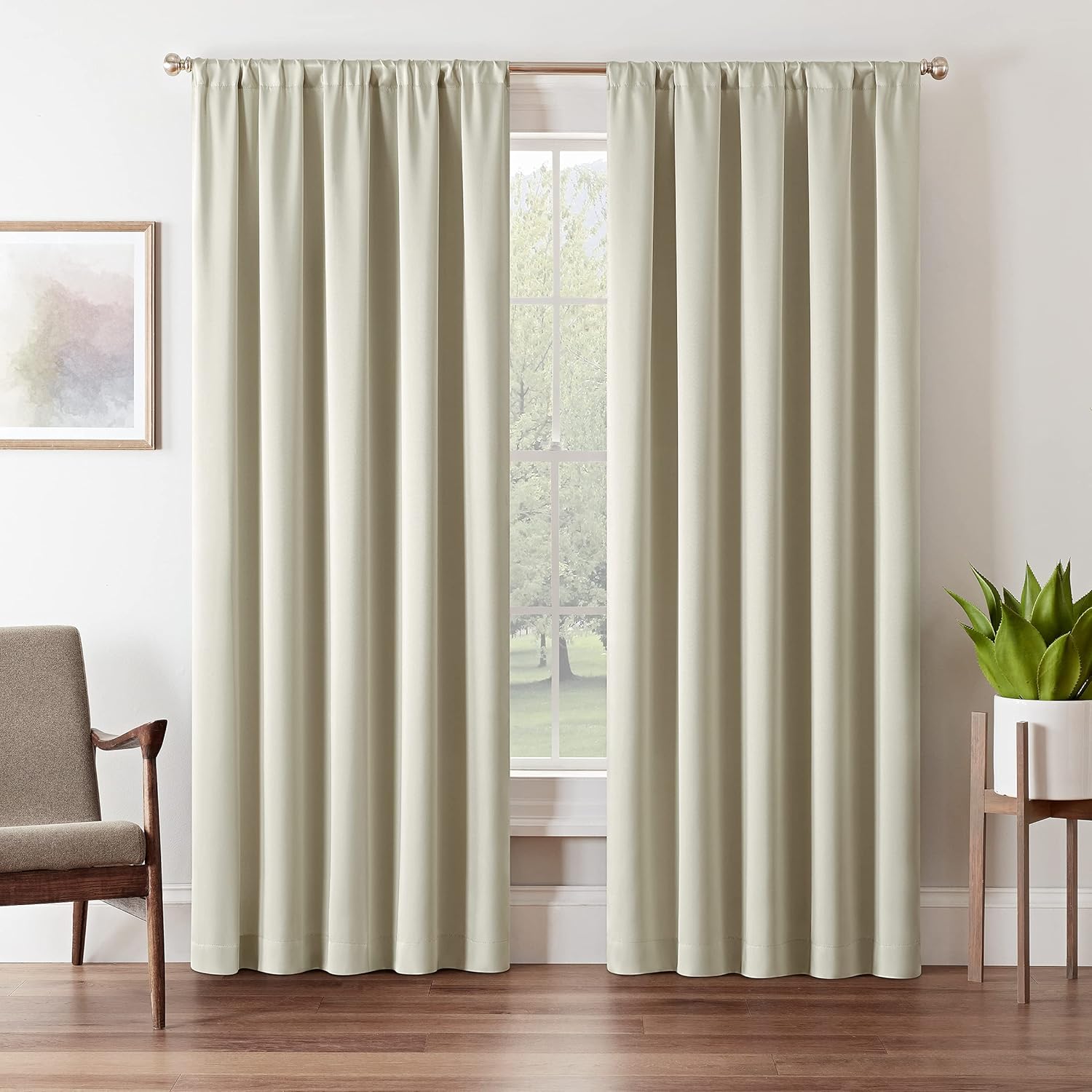 Eclipse Tricia – Cortina térmica moderna para oscurecer la habitación, con bolsillo para cortinero, para dormitorio (1 panel), 52 x 63 pulgadas,
