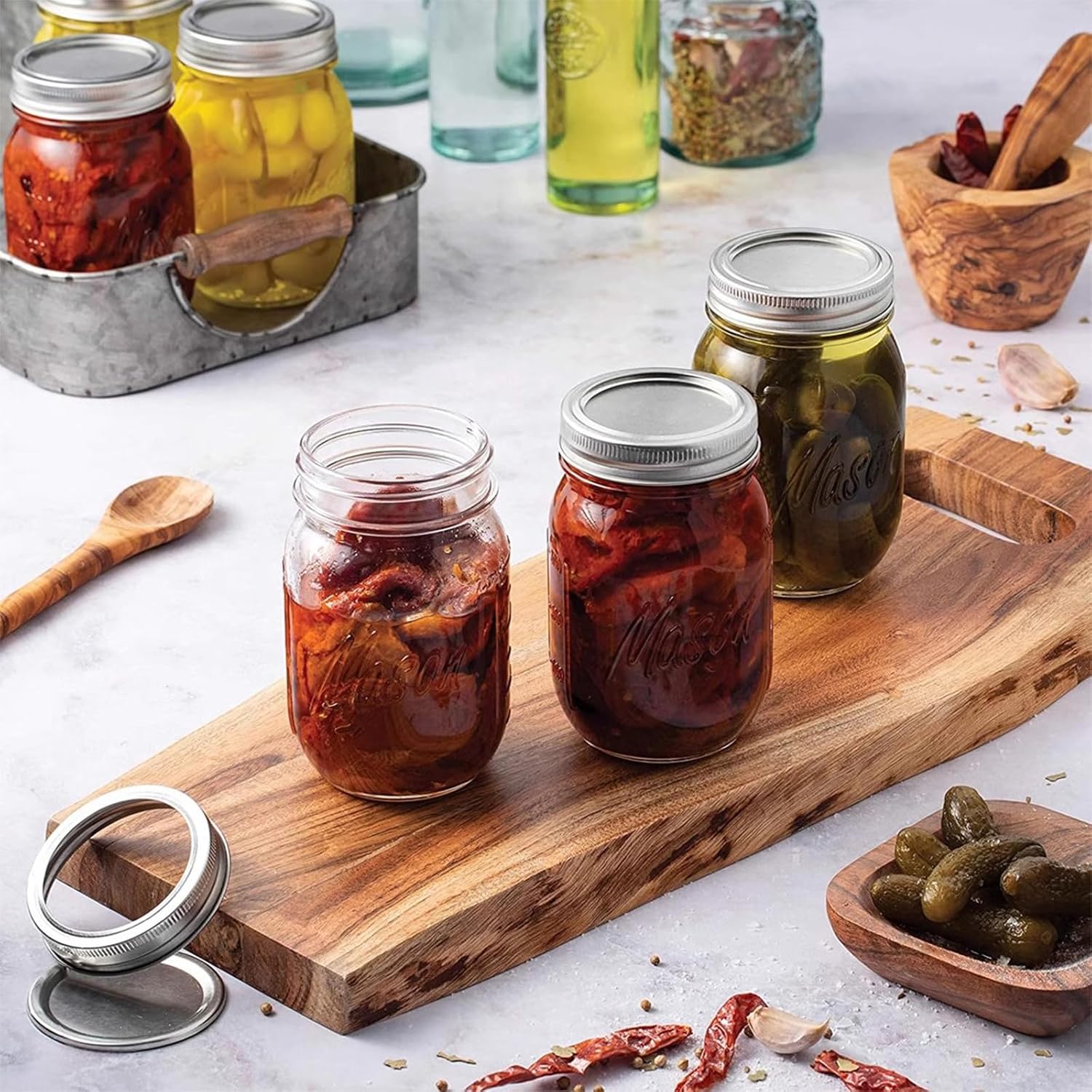 30 tapas para tarros de conserva, tapas anchas de boca regular para frascos de bola, Kerr y otras marcas de tapas de conservas de boca ancha a