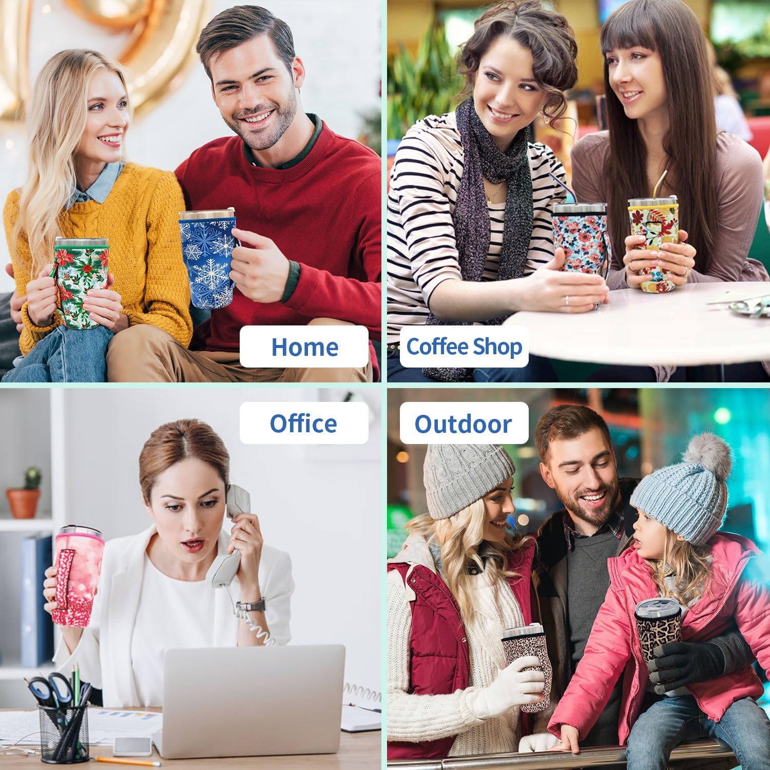 1 paquete de fundas reutilizables para tazas de café helado, fundas aislantes de neopreno Ideal para vaso de 30-32 onzas, Trenta Starbucks (sólo