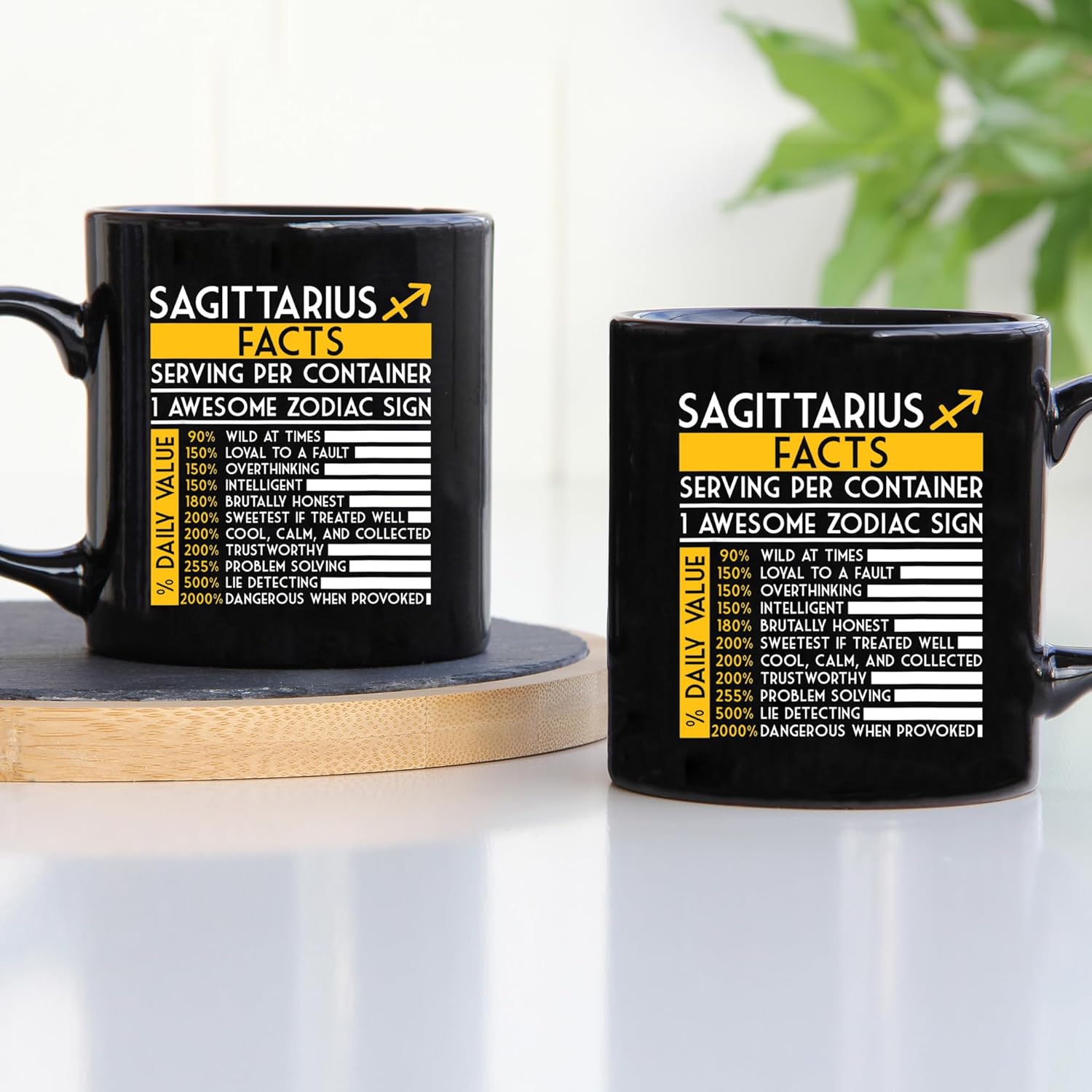 TODOLIA -11Oz- Taza de café Sagitario de hechos, taza de café Sagitario con signo del zodiaco, taza de regalo de cumpleaños de Sagitario, taza con