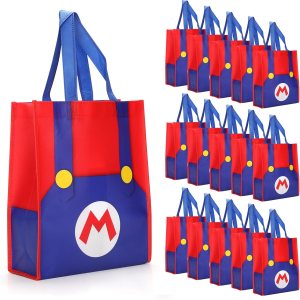 Bolsa de lona con patrón de dibujos animados, bolsa de compras reutilizable respetuosa con el medio ambiente, adecuada para fiestas de cumpleaños, Bolsa de lona con patrón de dibujos animados, bolsa de compras reutilizable respetuosa con el medio ambiente, adecuada para fiestas de cumpleaños,