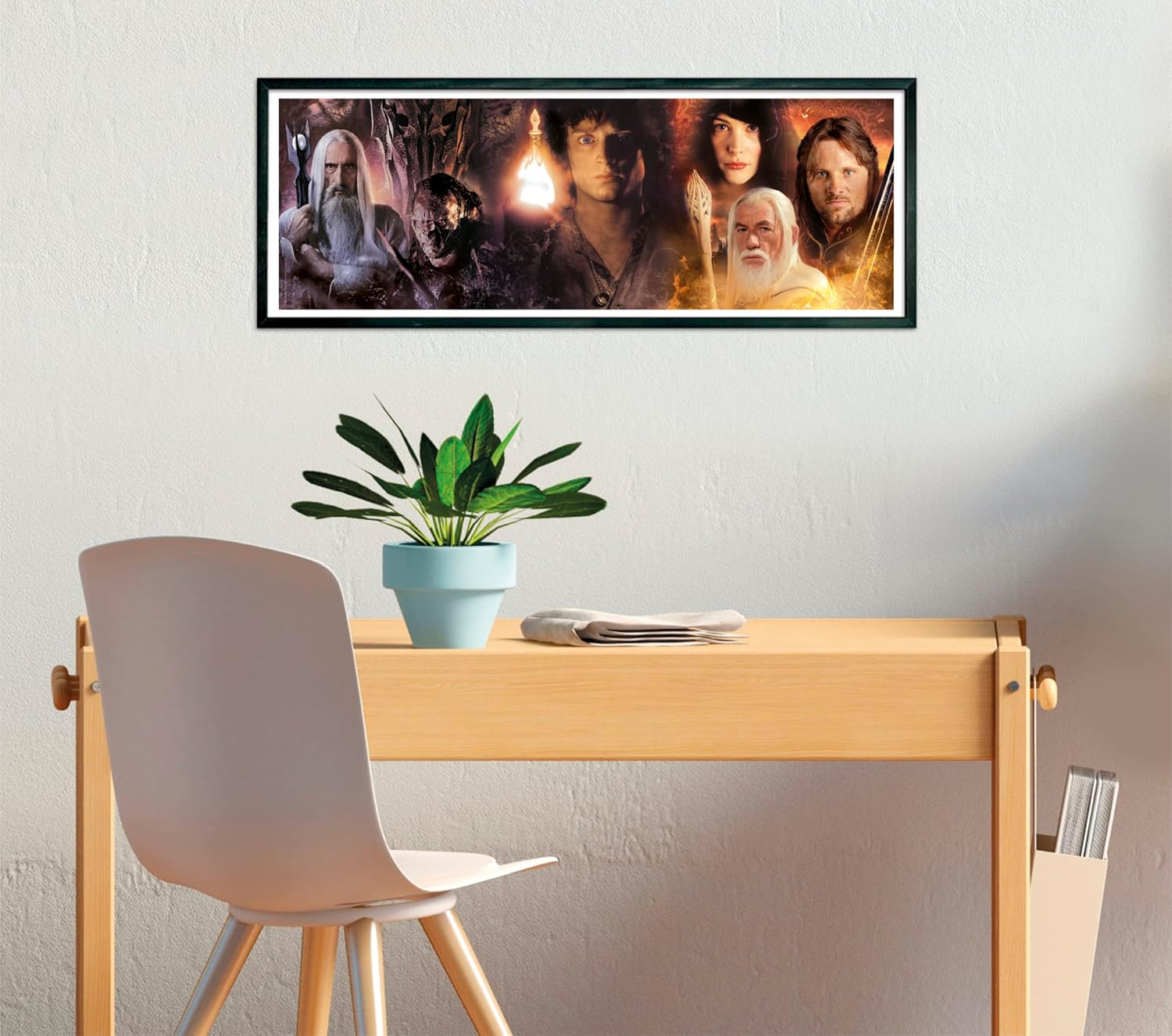 Clementoni Lord of The Rings Panorama Rings-1000 Pieces Adults, Panoramic, Famous Movie Puzzles, Made in Italy, Multicoloured, 39739