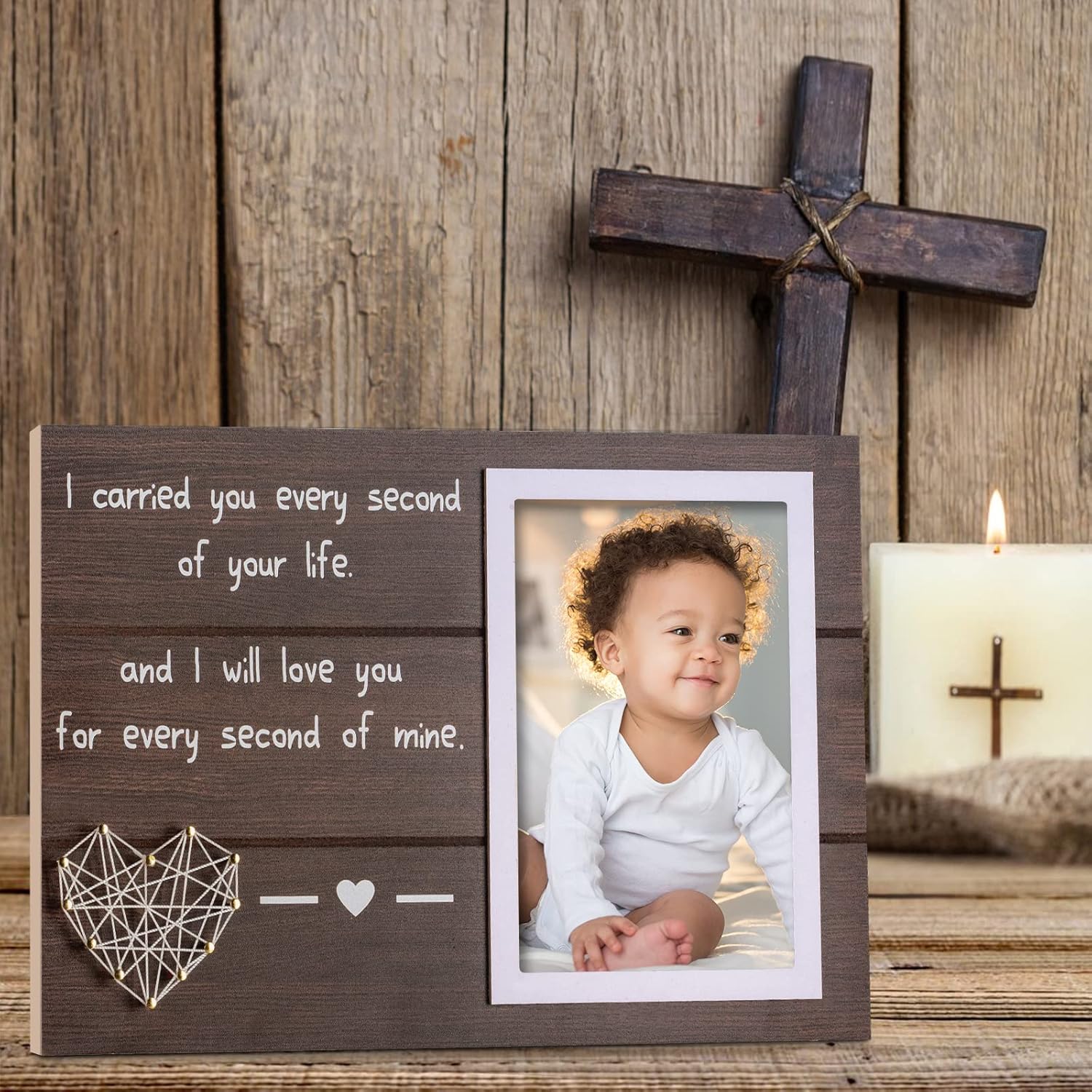 Regalos de bautismo para niños y niñas, regalos de bautismo para bebés, marco de fotos para el bautismo o bautizo del bebé, tarjeta de bendición en