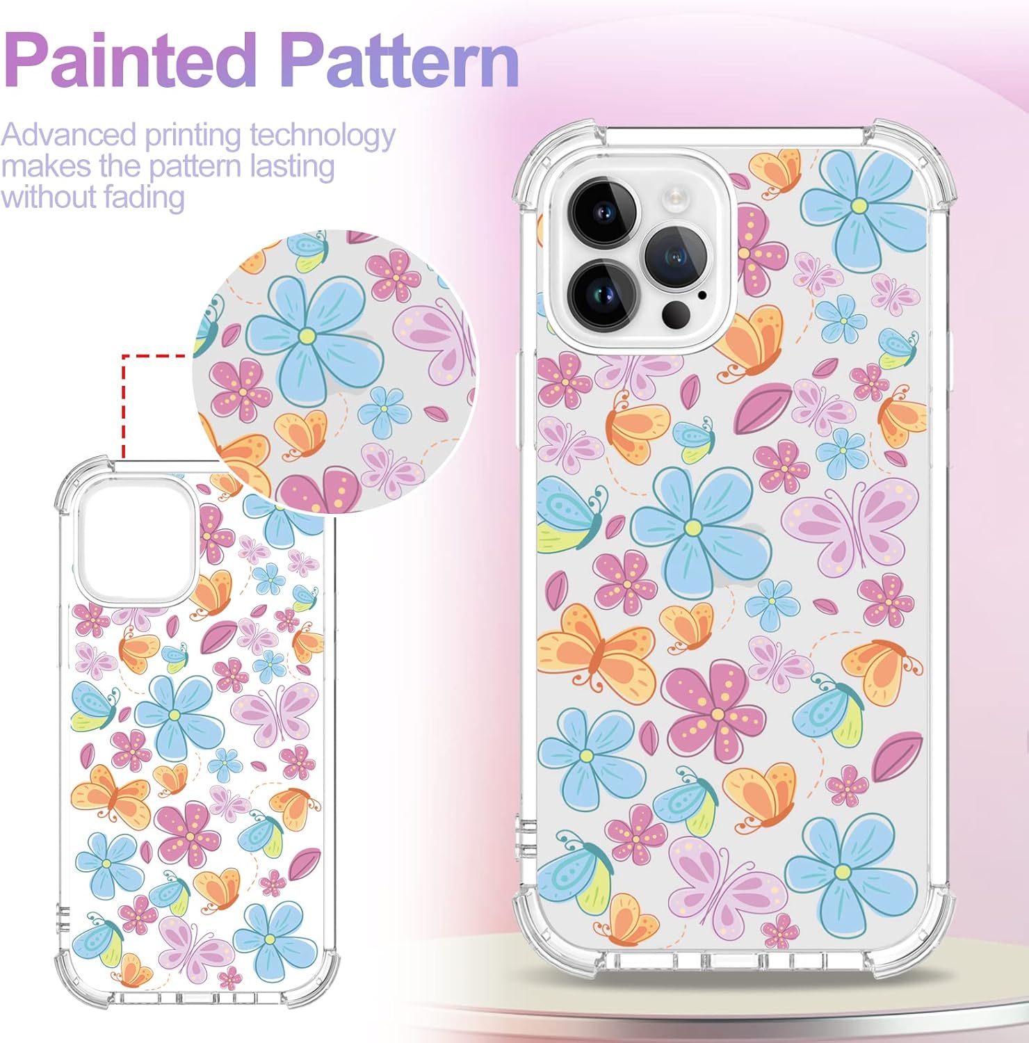 Funda para iPhone 13 Pro Max, TPU antiamarilleo, a prueba de golpes, funda de silicona antiarañazos para mujer, protección contra caídas, funda de