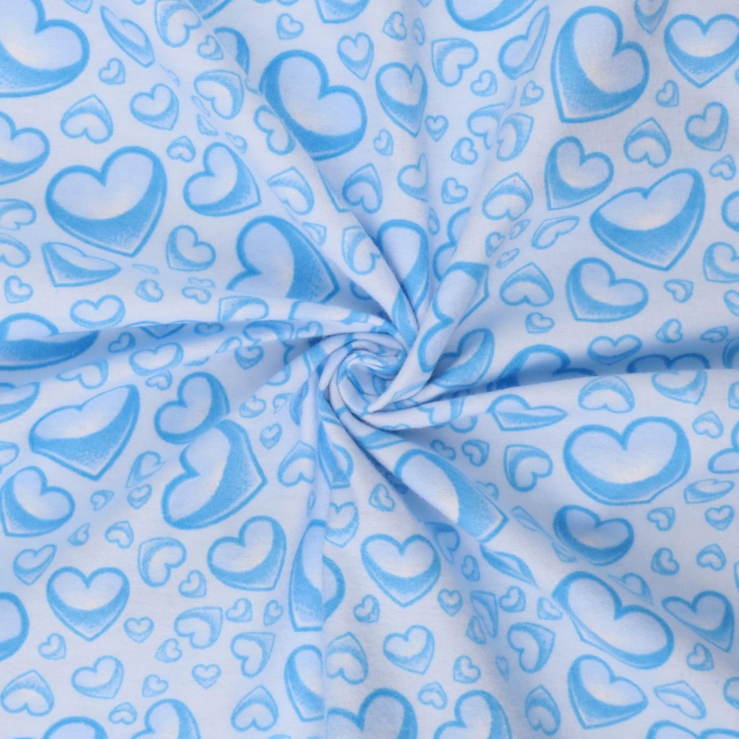 Mook Fabrics Franela PRT Corazón degradado, corte azul por The Yard