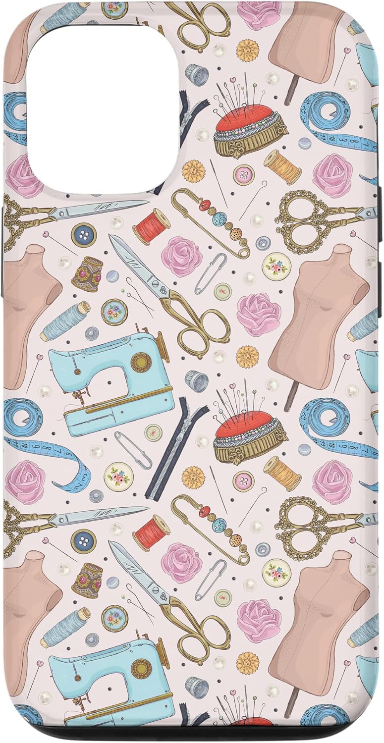 Funda para máquina de coser para iPhone 13 Pro, funda de regalo floral para mamá y mujer
