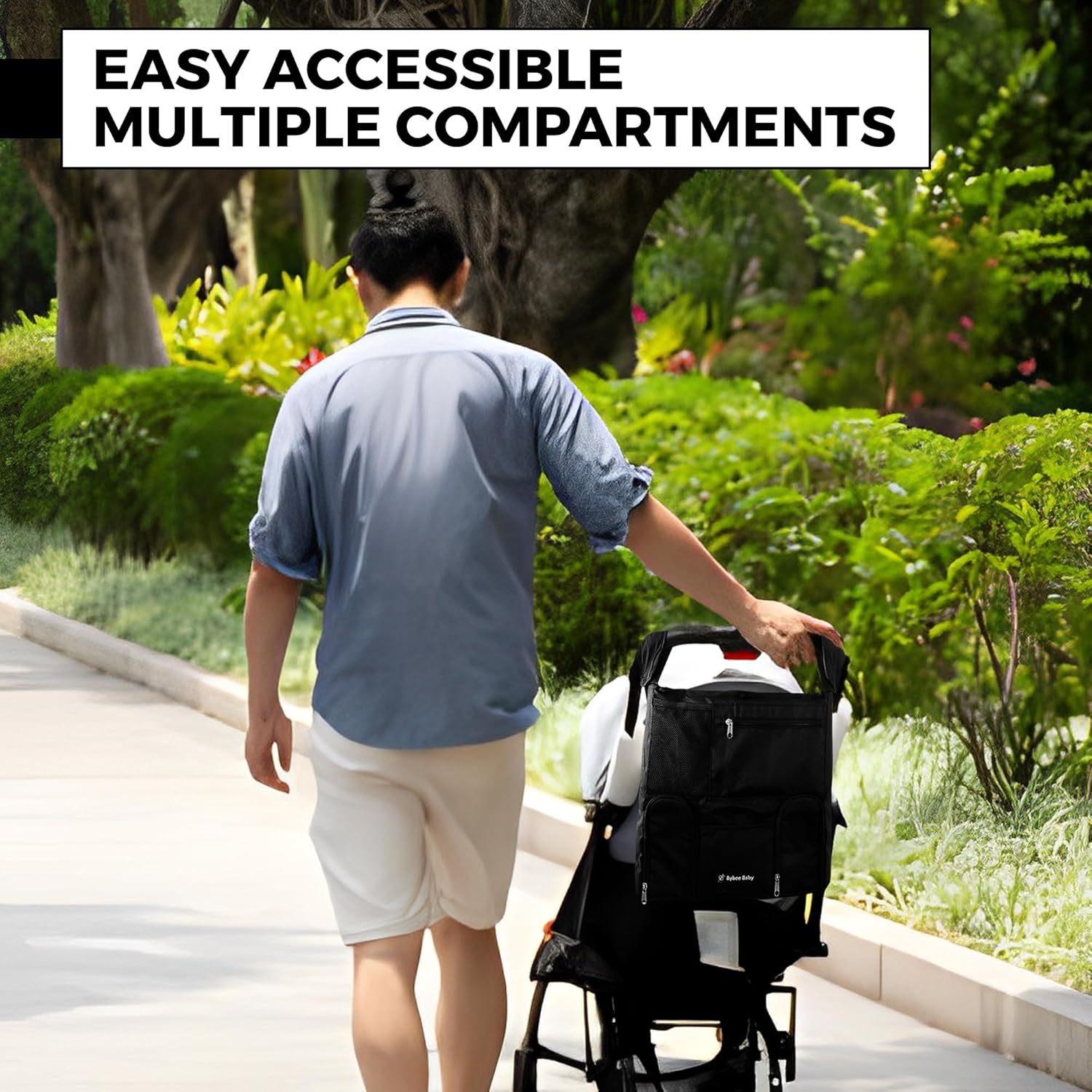 Organizador universal para cochecito con portavasos aislado, soporte para teléfono para cochecito. Accesorios para consola para padres. Se adapta a